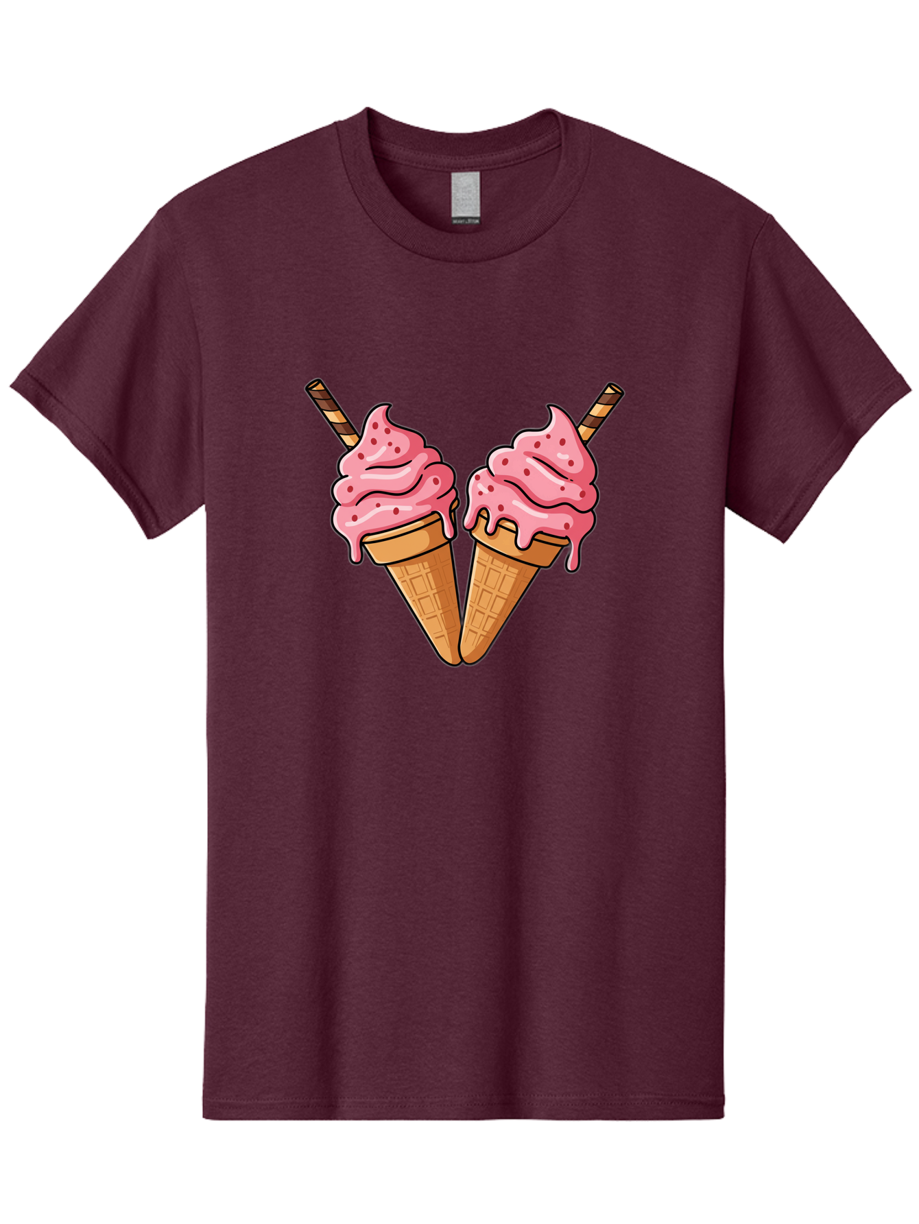 Twin-Ice-Cream-Cones Men'S Graphic Tee, 100% Cotton, Comfortable Casual Summer Wear, Machine Washable, Vintage Camera, Old Camera, Antique Camera, Black Camera, Classic Photography, Photography Equipment, Nostalgic Device, Film Camera, Baj830