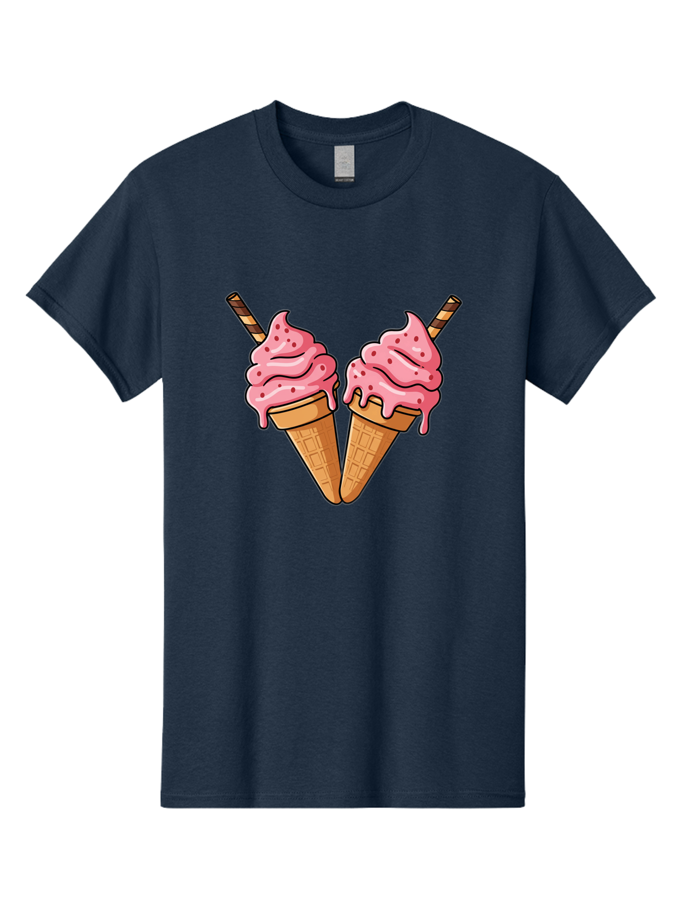 Twin-Ice-Cream-Cones Men'S Graphic Tee, 100% Cotton, Comfortable Casual Summer Wear, Machine Washable, Vintage Camera, Old Camera, Antique Camera, Black Camera, Classic Photography, Photography Equipment, Nostalgic Device, Film Camera, Baj830