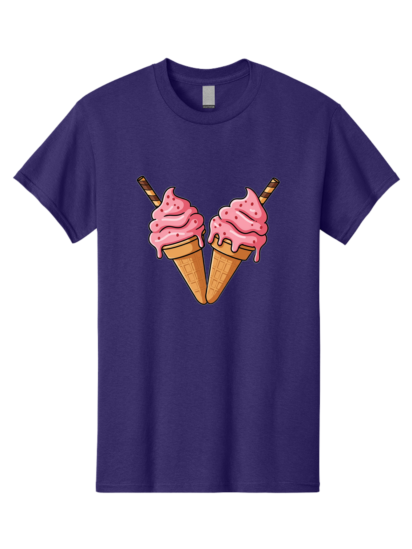 Twin-Ice-Cream-Cones Men'S Graphic Tee, 100% Cotton, Comfortable Casual Summer Wear, Machine Washable, Vintage Camera, Old Camera, Antique Camera, Black Camera, Classic Photography, Photography Equipment, Nostalgic Device, Film Camera, Baj830