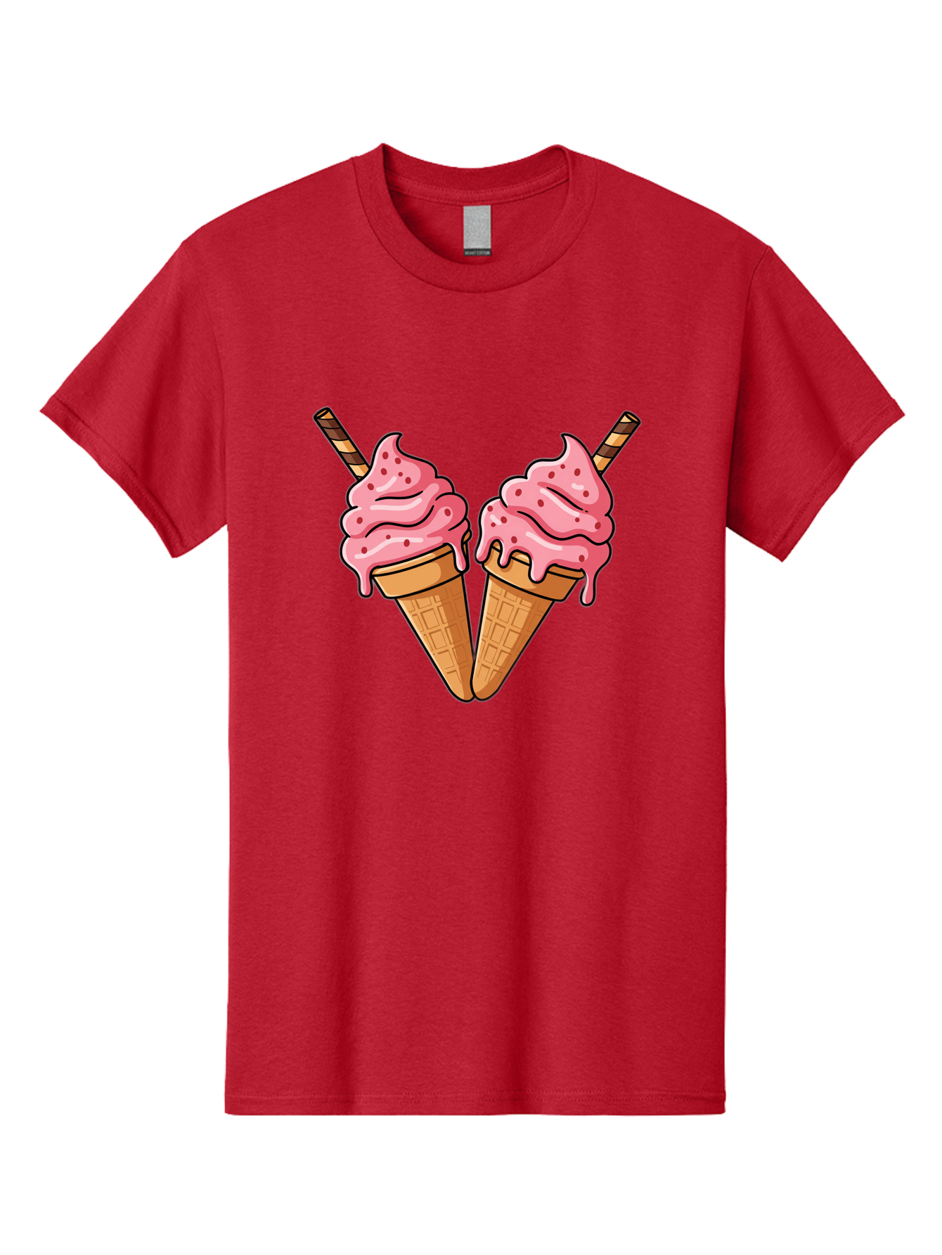 Twin-Ice-Cream-Cones Men'S Graphic Tee, 100% Cotton, Comfortable Casual Summer Wear, Machine Washable, Vintage Camera, Old Camera, Antique Camera, Black Camera, Classic Photography, Photography Equipment, Nostalgic Device, Film Camera, Baj830