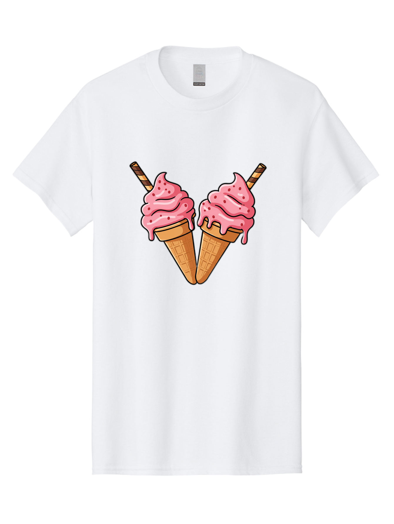 Twin-Ice-Cream-Cones Men'S Graphic Tee, 100% Cotton, Comfortable Casual Summer Wear, Machine Washable, Vintage Camera, Old Camera, Antique Camera, Black Camera, Classic Photography, Photography Equipment, Nostalgic Device, Film Camera, Baj830