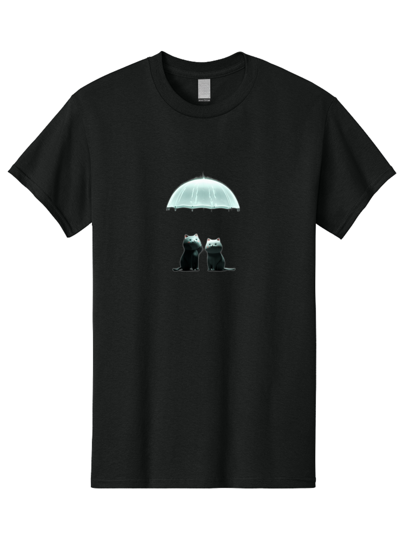 Two-Black-Cats-Under-Umbrella Men'S Graphic Tee, 100% Cotton, Comfortable Casual Summer Wear, Machine Washable, Vintage Camera, Old Camera, Antique Camera, Black Camera, Classic Photography, Photography Equipment, Nostalgic Device, Baj831