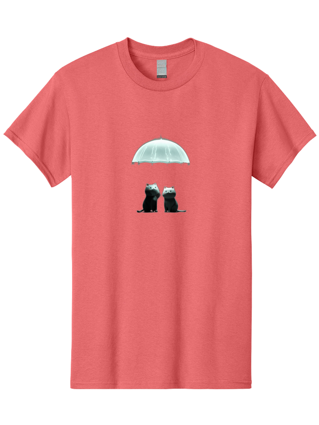 Two-Black-Cats-Under-Umbrella Men'S Graphic Tee, 100% Cotton, Comfortable Casual Summer Wear, Machine Washable, Vintage Camera, Old Camera, Antique Camera, Black Camera, Classic Photography, Photography Equipment, Nostalgic Device, Baj831