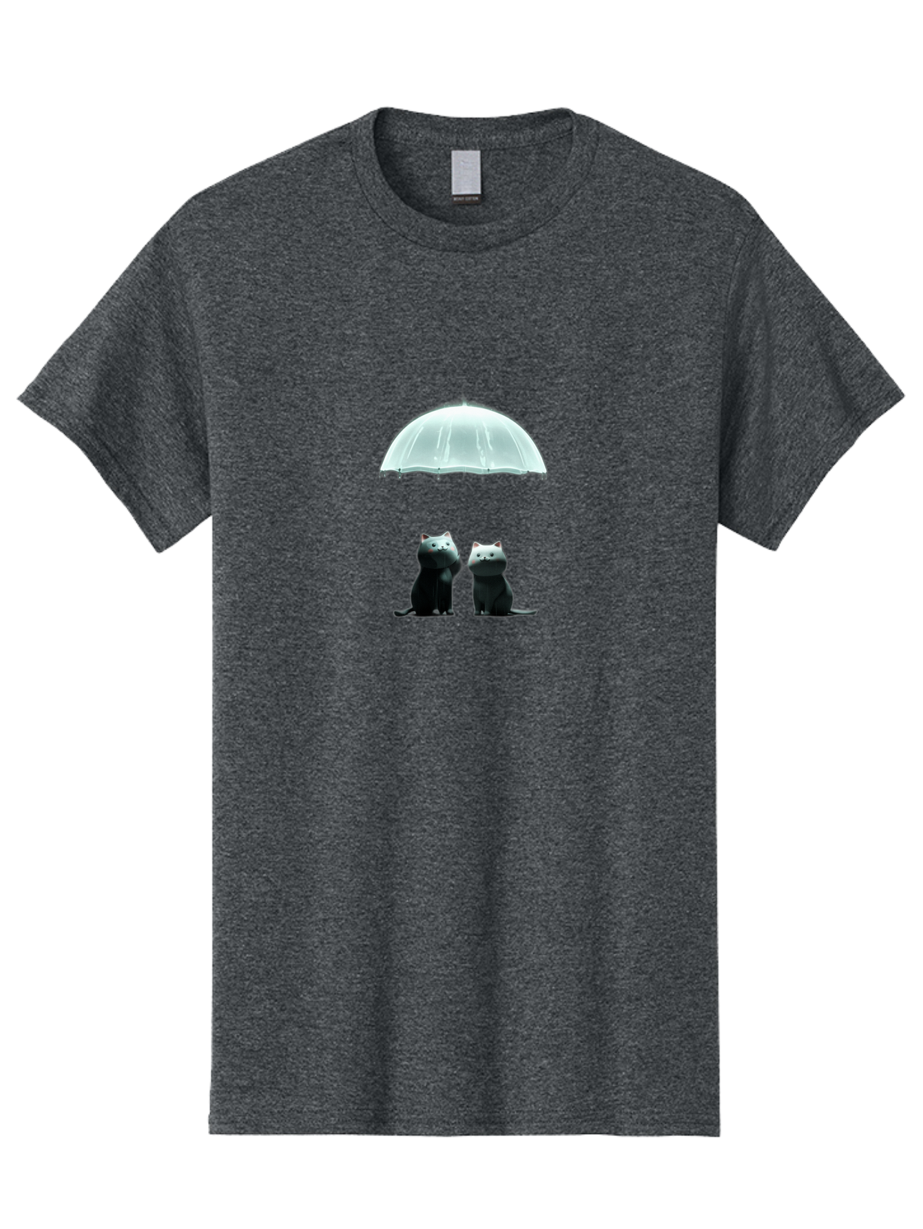 Two-Black-Cats-Under-Umbrella Men'S Graphic Tee, 100% Cotton, Comfortable Casual Summer Wear, Machine Washable, Vintage Camera, Old Camera, Antique Camera, Black Camera, Classic Photography, Photography Equipment, Nostalgic Device, Baj831