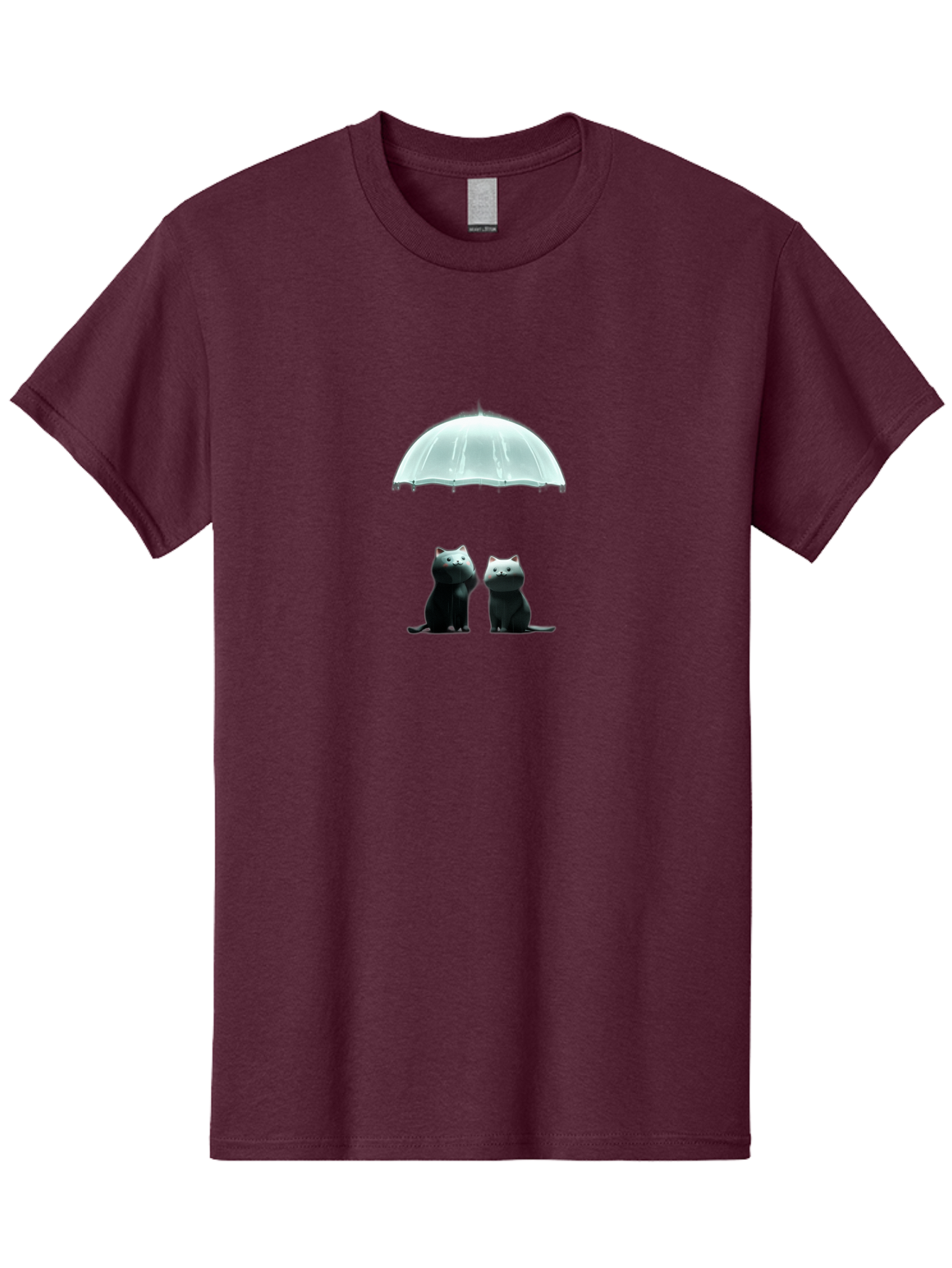 Two-Black-Cats-Under-Umbrella Men'S Graphic Tee, 100% Cotton, Comfortable Casual Summer Wear, Machine Washable, Vintage Camera, Old Camera, Antique Camera, Black Camera, Classic Photography, Photography Equipment, Nostalgic Device, Baj831
