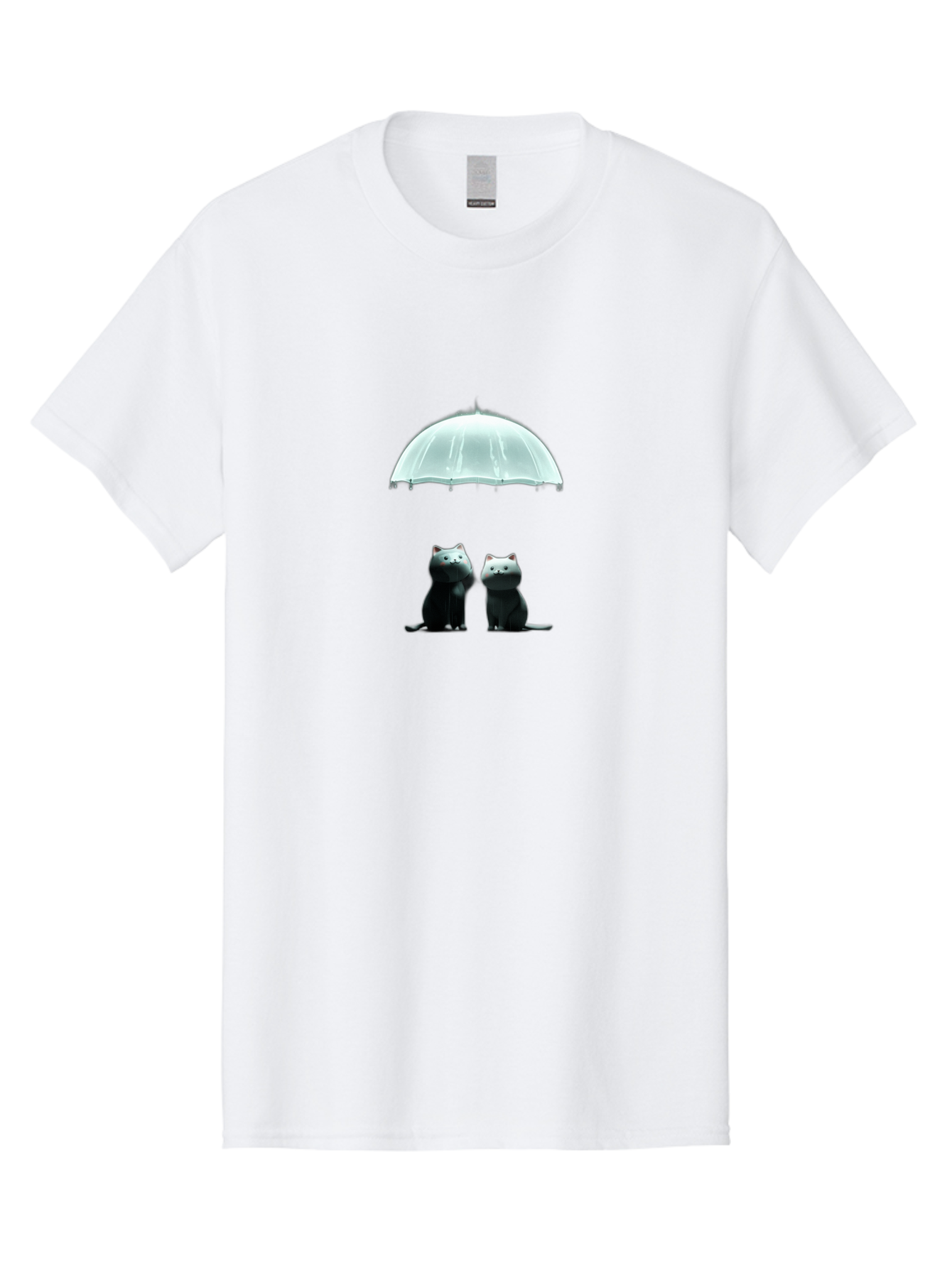 Two-Black-Cats-Under-Umbrella Men'S Graphic Tee, 100% Cotton, Comfortable Casual Summer Wear, Machine Washable, Vintage Camera, Old Camera, Antique Camera, Black Camera, Classic Photography, Photography Equipment, Nostalgic Device, Baj831