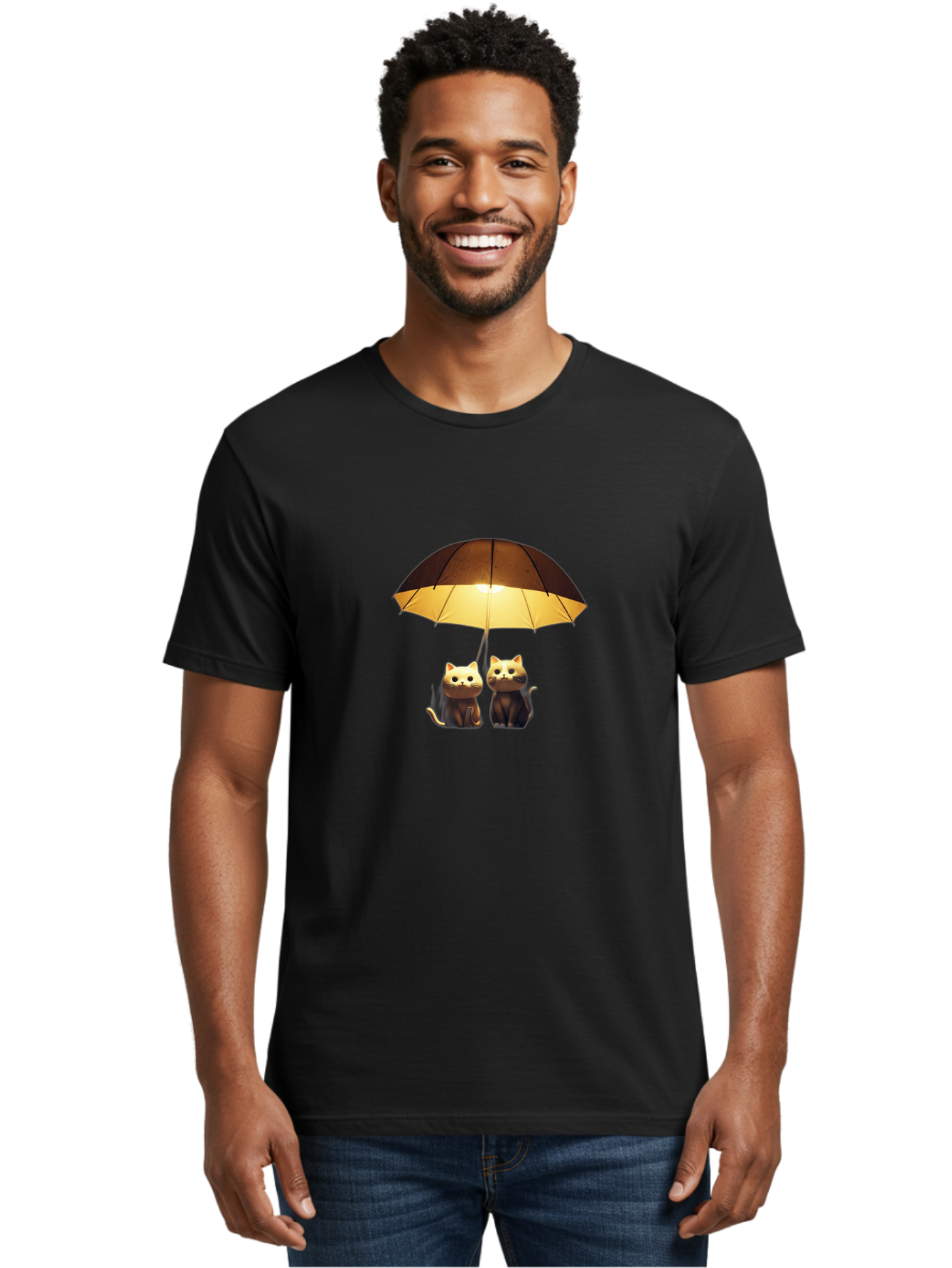 Two-Cats-Under-Umbrella Men'S Graphic Tee, 100% Cotton, Comfortable Casual Summer Wear, Machine Washable, Vintage Camera, Old Camera, Antique Camera, Black Camera, Classic Photography, Photography Equipment, Nostalgic Device, Film Camera, Baj832