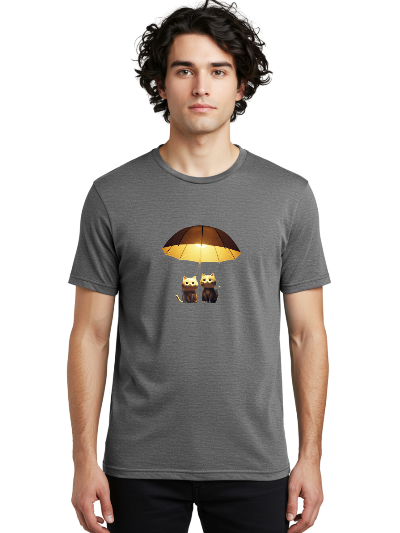 Two-Cats-Under-Umbrella Men'S Graphic Tee, 100% Cotton, Comfortable Casual Summer Wear, Machine Washable, Vintage Camera, Old Camera, Antique Camera, Black Camera, Classic Photography, Photography Equipment, Nostalgic Device, Film Camera, Baj832