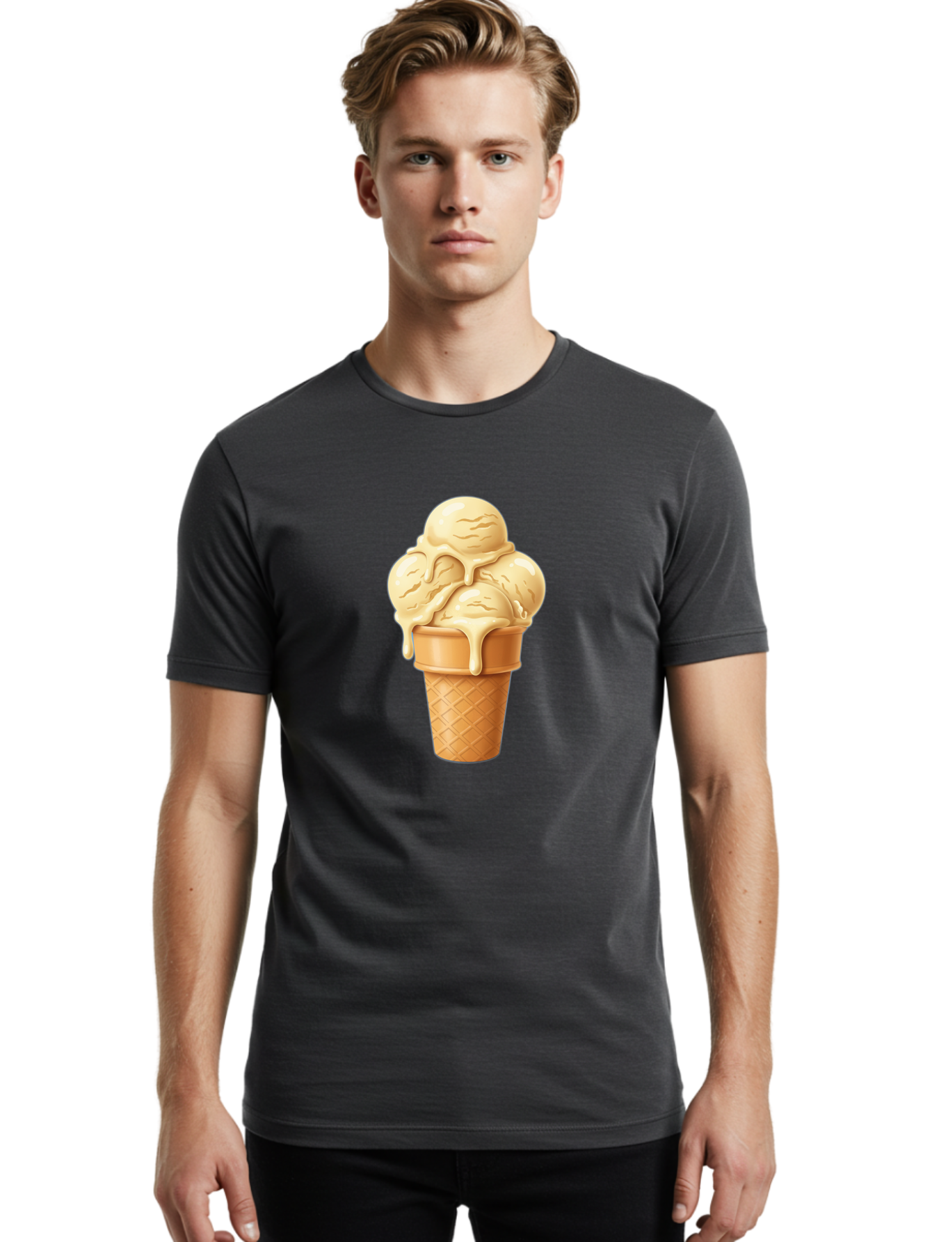 Vanilla-Ice-Cream Men'S Graphic Tee, 100% Cotton, Comfortable Casual Summer Wear, Machine Washable, Vintage Camera, Old Camera, Antique Camera, Black Camera, Classic Photography, Photography Equipment, Nostalgic Device, Film Camera, Camera Art Baj836