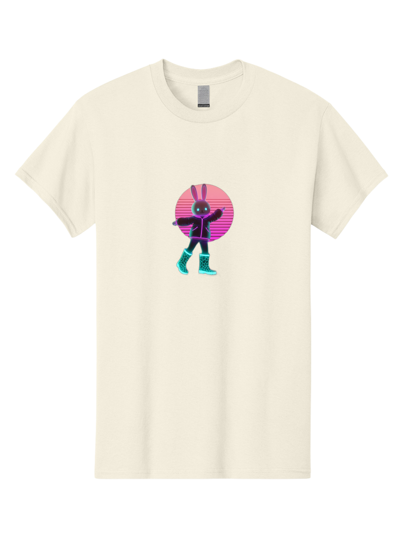 Vaporwave-Bunny Men'S Graphic Tee, 100% Cotton, Comfortable Casual Summer Wear, Machine Washable, Vintage Camera, Old Camera, Antique Camera, Black Camera, Classic Photography, Photography Equipment, Nostalgic Device, Film Camera, Camera Art Baj837