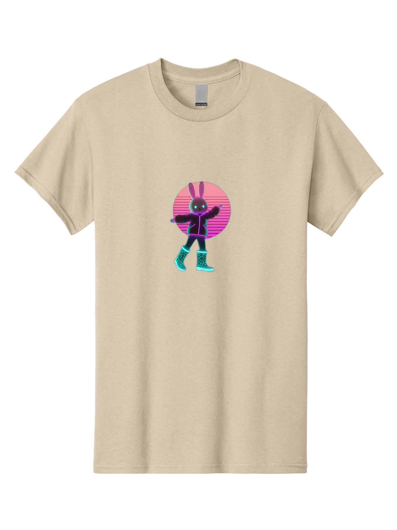 Vaporwave-Bunny Men'S Graphic Tee, 100% Cotton, Comfortable Casual Summer Wear, Machine Washable, Vintage Camera, Old Camera, Antique Camera, Black Camera, Classic Photography, Photography Equipment, Nostalgic Device, Film Camera, Camera Art Baj837