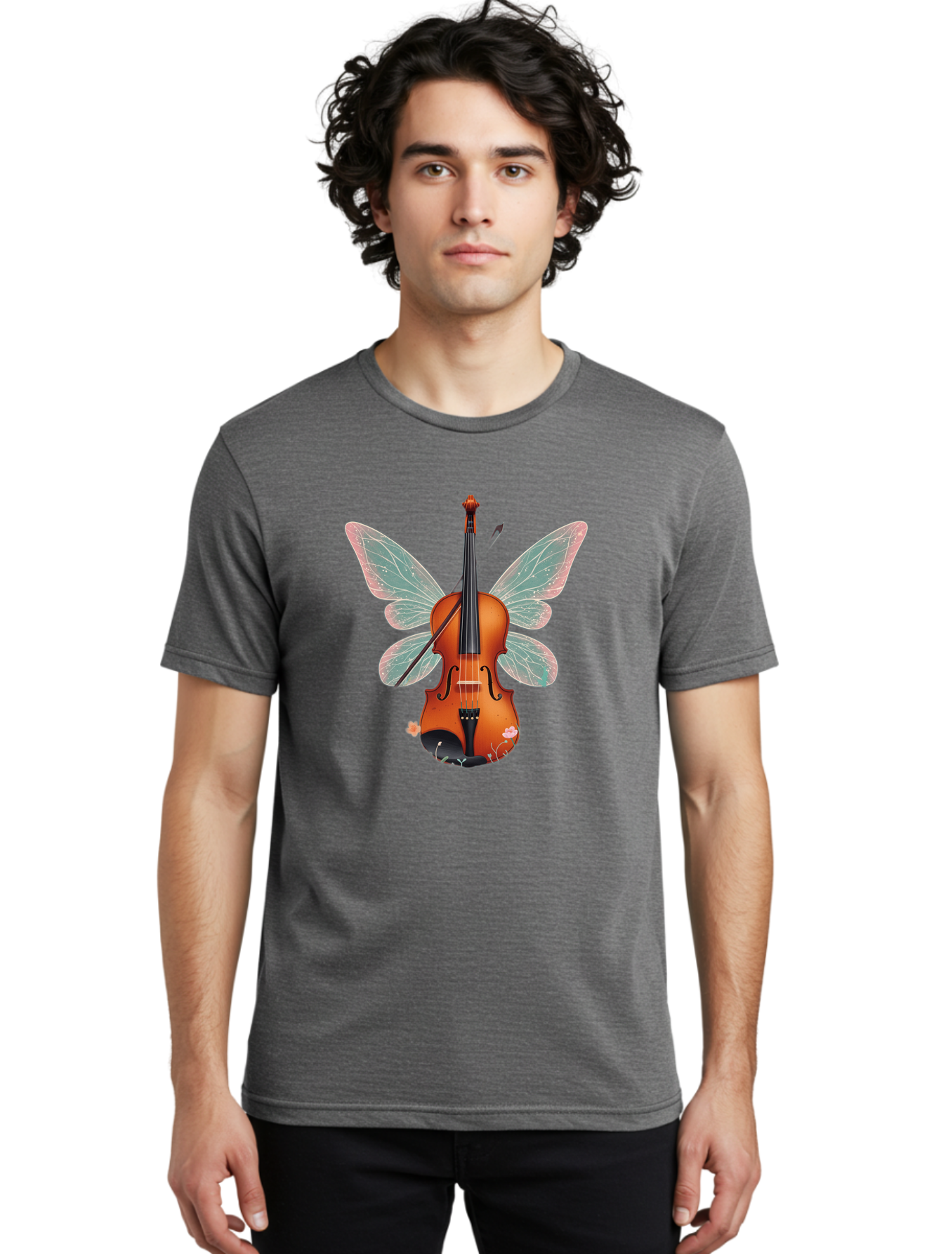 Violin-Butterfly Men'S Graphic Tee, 100% Cotton, Comfortable Casual Summer Wear, Machine Washable, Vintage Camera, Old Camera, Antique Camera, Black Camera, Classic Photography, Photography Equipment, Nostalgic Device, Film Camera, Camera Art Baj847
