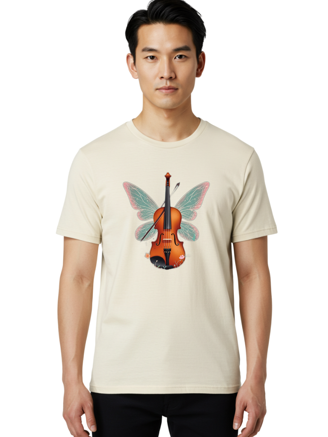 Violin-Butterfly Men'S Graphic Tee, 100% Cotton, Comfortable Casual Summer Wear, Machine Washable, Vintage Camera, Old Camera, Antique Camera, Black Camera, Classic Photography, Photography Equipment, Nostalgic Device, Film Camera, Camera Art Baj847
