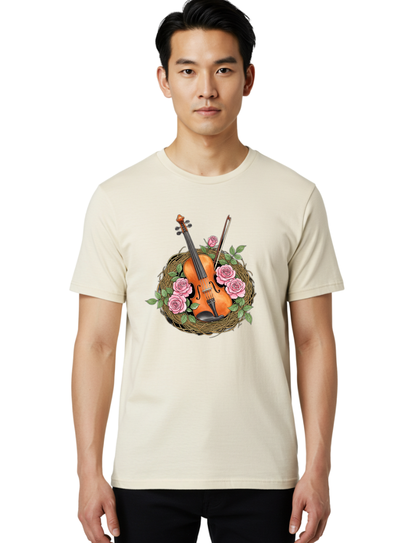 Violin-In-Nest Men'S Graphic Tee, 100% Cotton, Comfortable Casual Summer Wear, Machine Washable, Vintage Camera, Old Camera, Antique Camera, Black Camera, Classic Photography, Photography Equipment, Nostalgic Device, Film Camera, Camera Art Baj850
