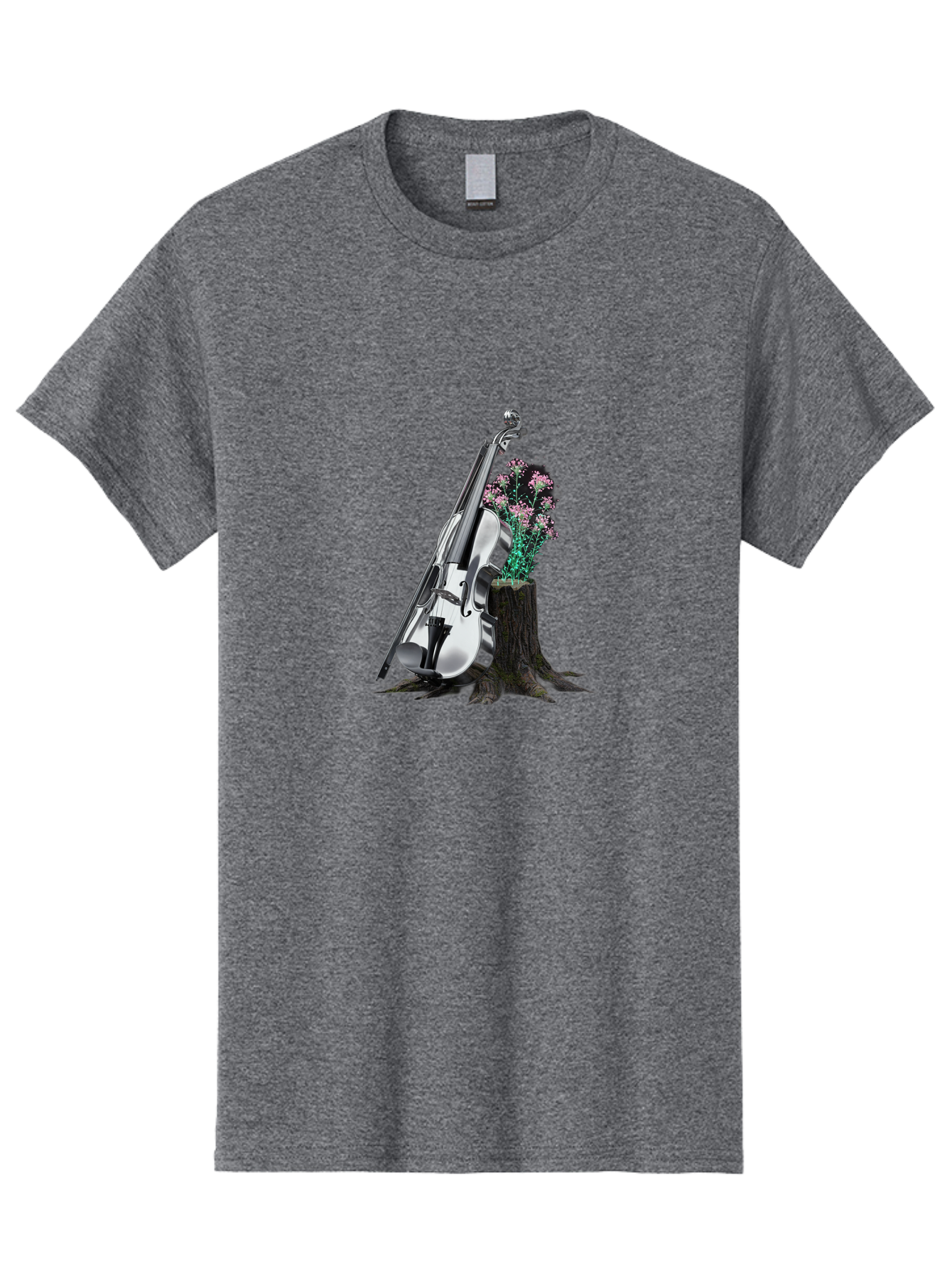 Violin-On-Tree-Stump-1 Men'S Graphic Tee, 100% Cotton, Comfortable Casual Summer Wear, Machine Washable, Vintage Camera, Old Camera, Antique Camera, Black Camera, Classic Photography, Photography Equipment, Nostalgic Device, Film Camera, Baj851