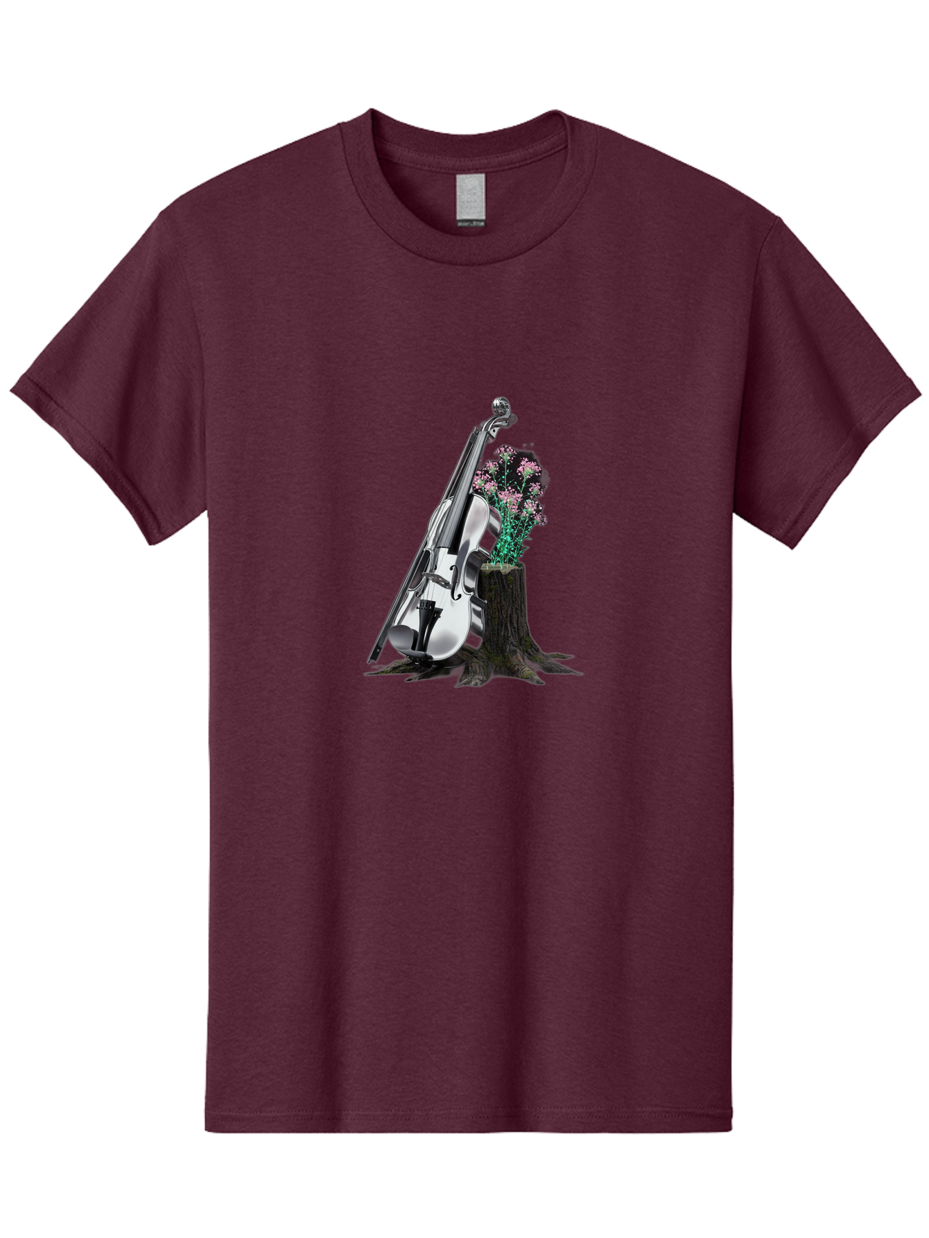 Violin-On-Tree-Stump-1 Men'S Graphic Tee, 100% Cotton, Comfortable Casual Summer Wear, Machine Washable, Vintage Camera, Old Camera, Antique Camera, Black Camera, Classic Photography, Photography Equipment, Nostalgic Device, Film Camera, Baj851