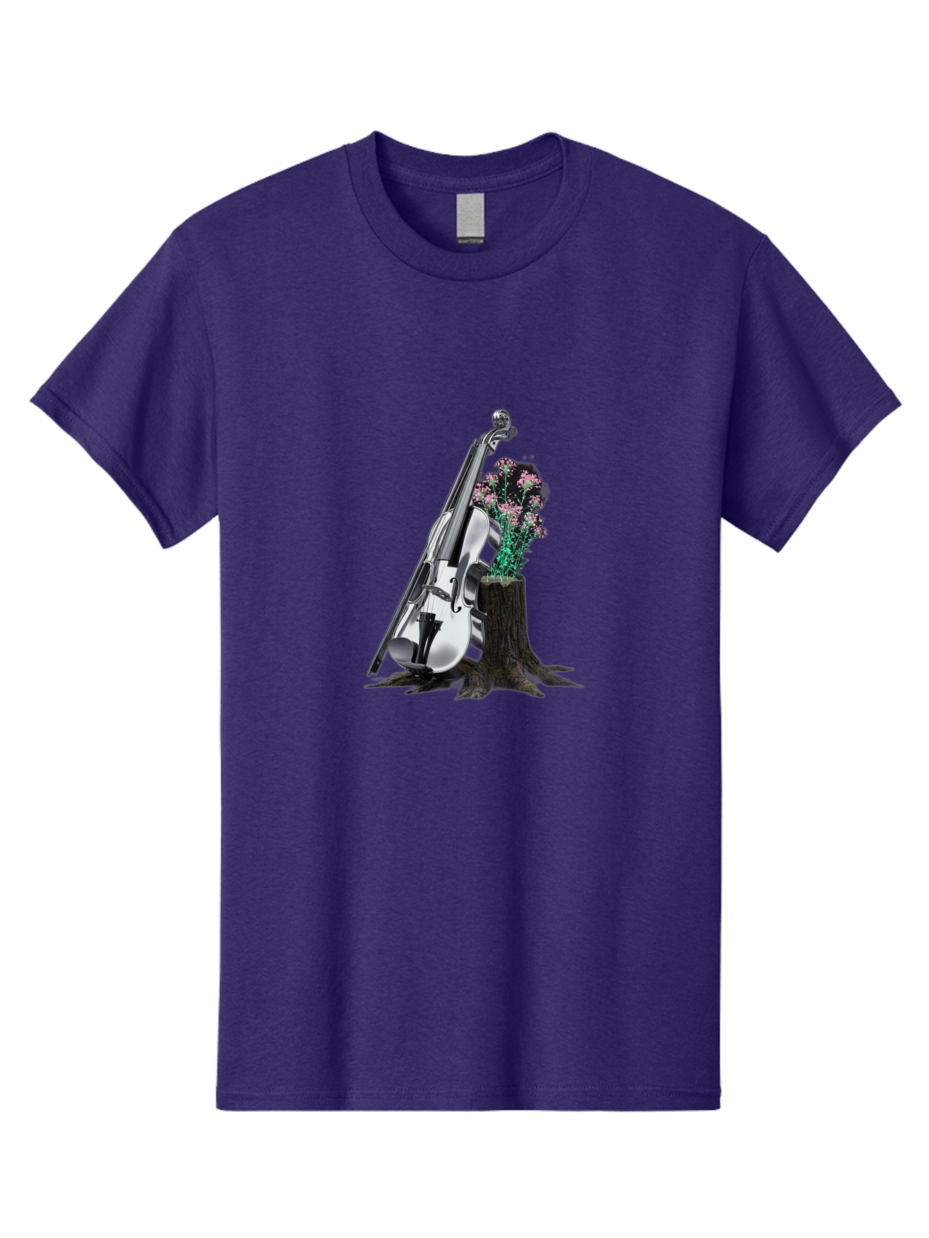 Violin-On-Tree-Stump-1 Men'S Graphic Tee, 100% Cotton, Comfortable Casual Summer Wear, Machine Washable, Vintage Camera, Old Camera, Antique Camera, Black Camera, Classic Photography, Photography Equipment, Nostalgic Device, Film Camera, Baj851