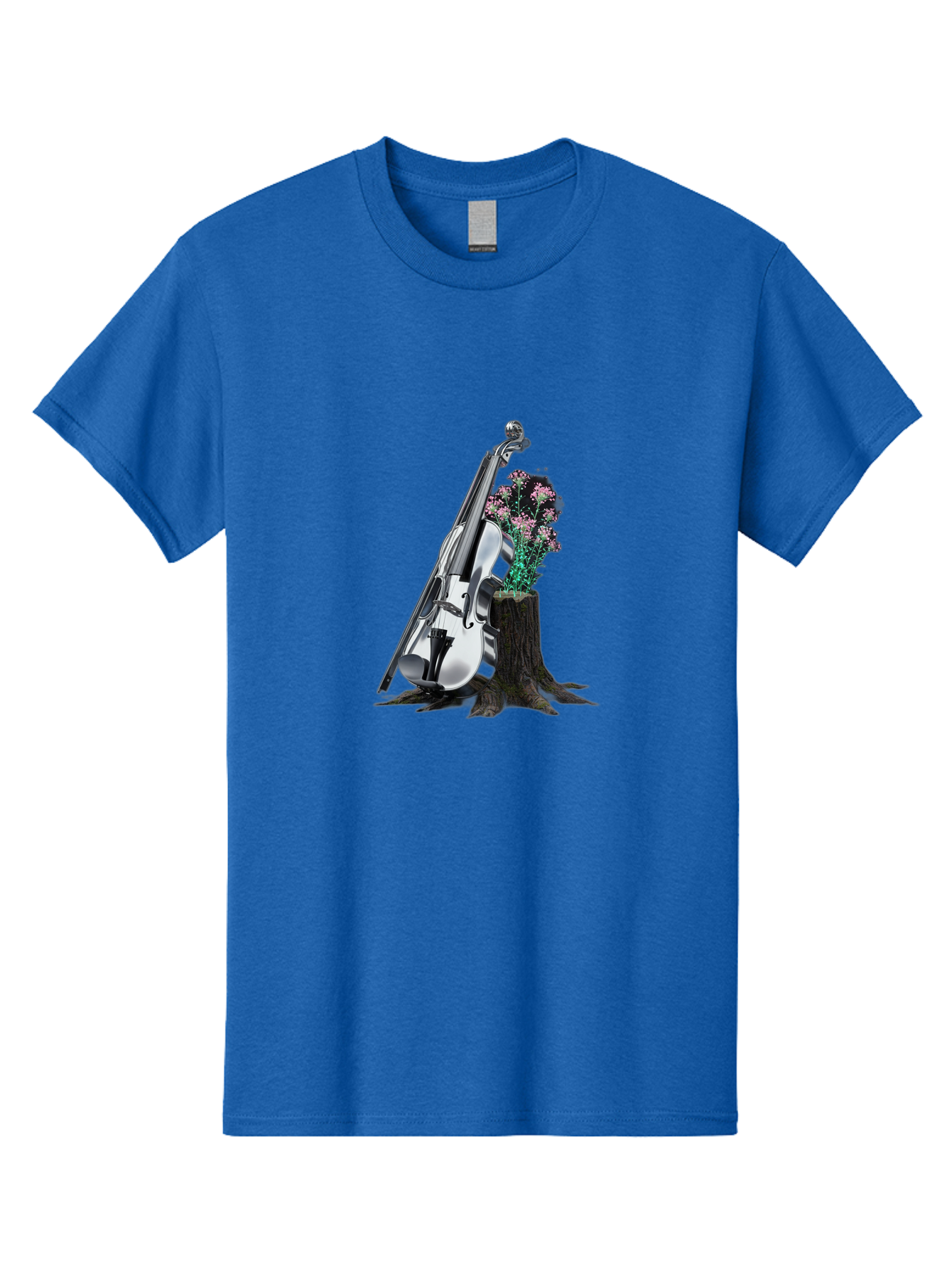 Violin-On-Tree-Stump-1 Men'S Graphic Tee, 100% Cotton, Comfortable Casual Summer Wear, Machine Washable, Vintage Camera, Old Camera, Antique Camera, Black Camera, Classic Photography, Photography Equipment, Nostalgic Device, Film Camera, Baj851