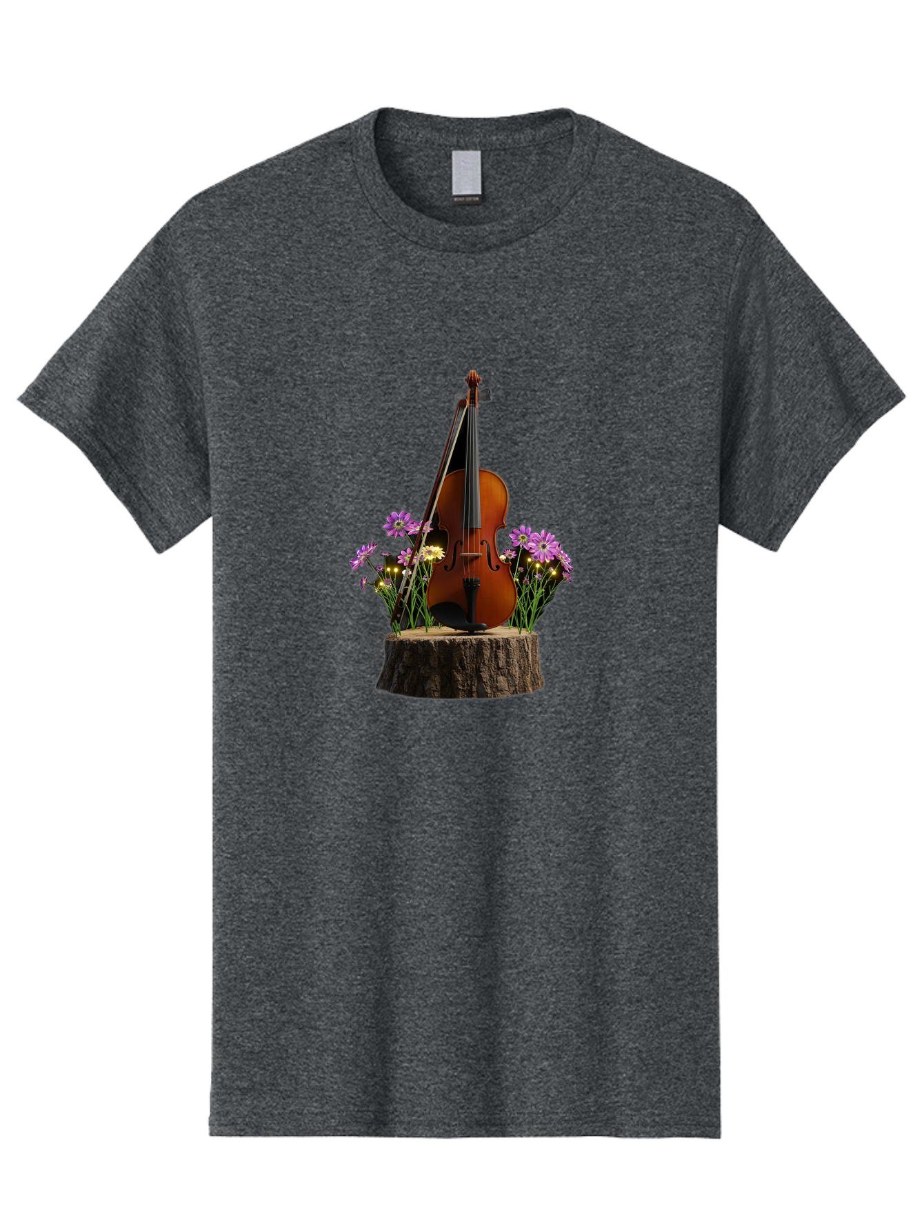 Violin-On-Tree-Stump-2 Men'S Graphic Tee, 100% Cotton, Comfortable Casual Summer Wear, Machine Washable, Vintage Camera, Old Camera, Antique Camera, Black Camera, Classic Photography, Photography Equipment, Nostalgic Device, Film Camera, Baj852