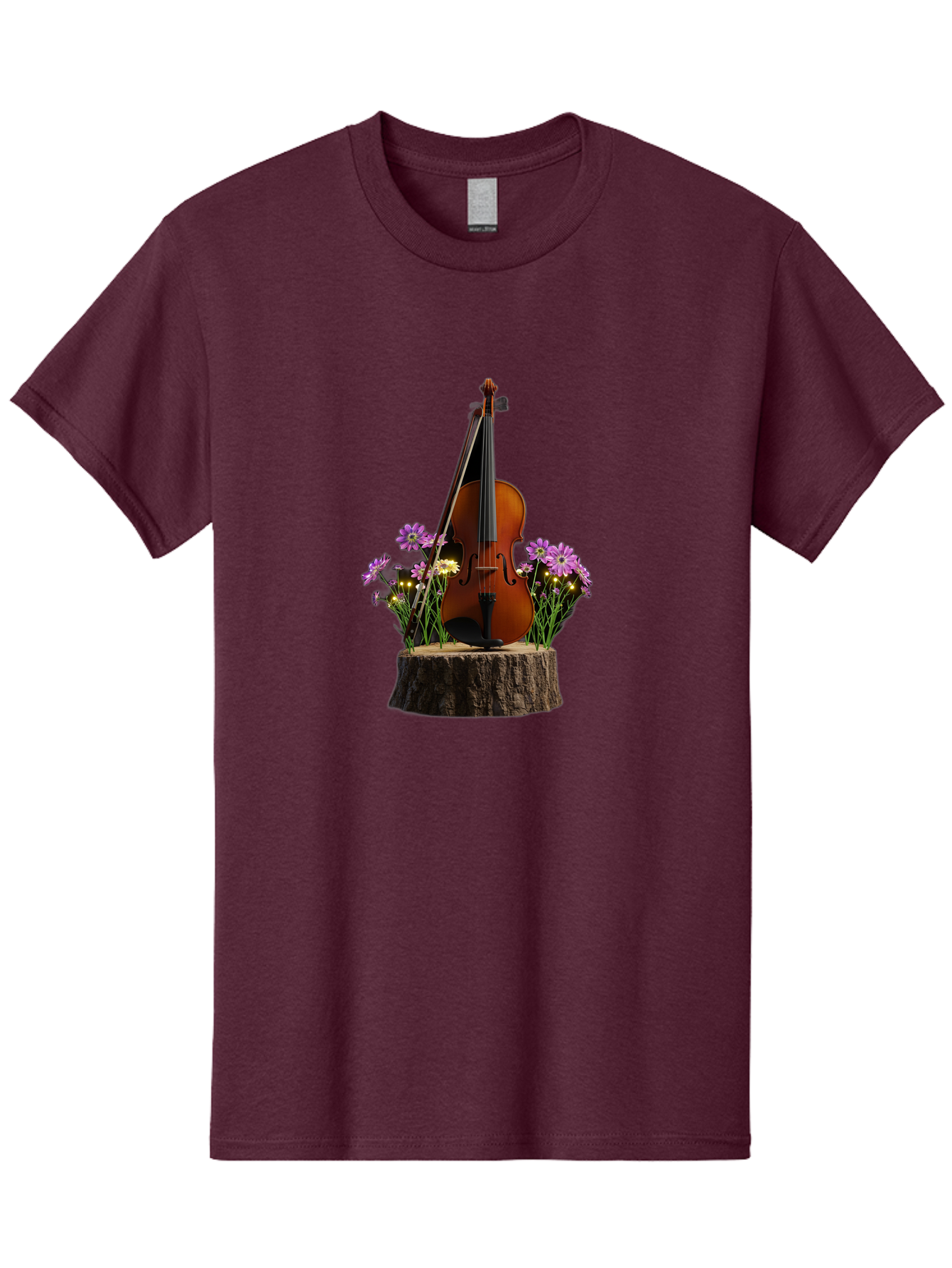 Violin-On-Tree-Stump-2 Men'S Graphic Tee, 100% Cotton, Comfortable Casual Summer Wear, Machine Washable, Vintage Camera, Old Camera, Antique Camera, Black Camera, Classic Photography, Photography Equipment, Nostalgic Device, Film Camera, Baj852