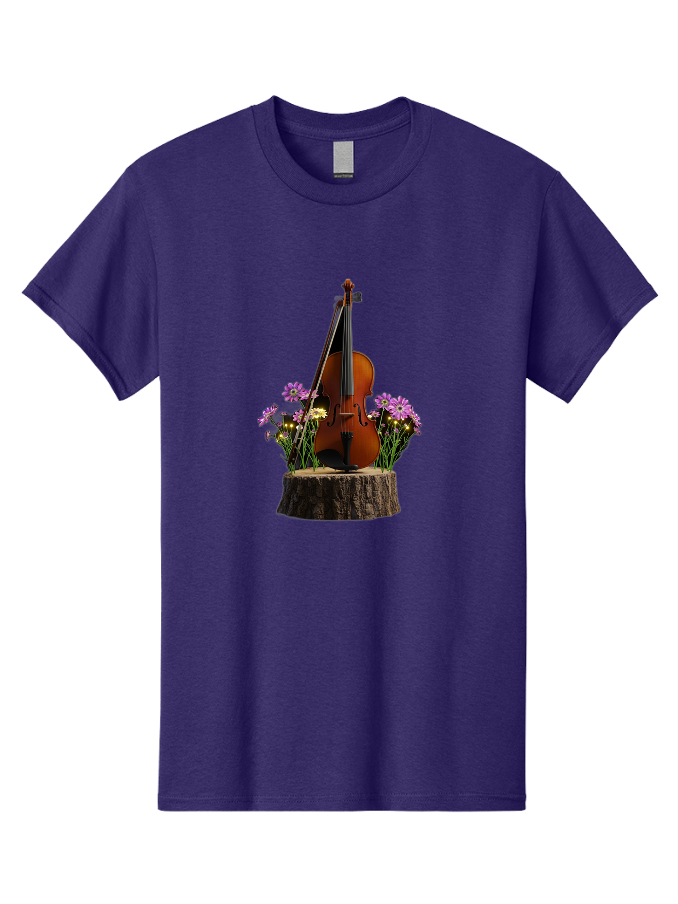Violin-On-Tree-Stump-2 Men'S Graphic Tee, 100% Cotton, Comfortable Casual Summer Wear, Machine Washable, Vintage Camera, Old Camera, Antique Camera, Black Camera, Classic Photography, Photography Equipment, Nostalgic Device, Film Camera, Baj852