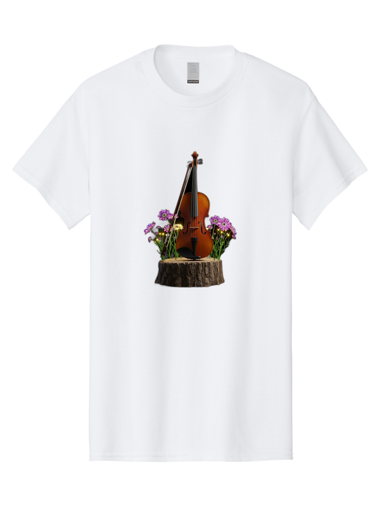 Violin-On-Tree-Stump-2 Men'S Graphic Tee, 100% Cotton, Comfortable Casual Summer Wear, Machine Washable, Vintage Camera, Old Camera, Antique Camera, Black Camera, Classic Photography, Photography Equipment, Nostalgic Device, Film Camera, Baj852