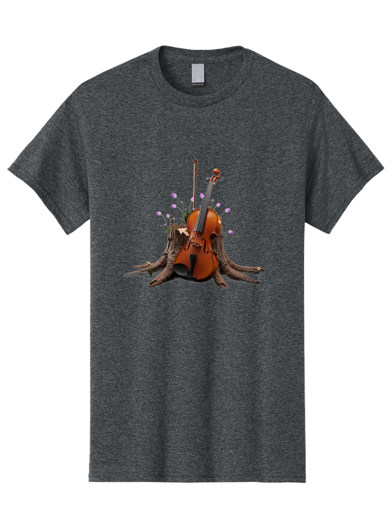 Violin-On-Tree-Stump-3 Men'S Graphic Tee, 100% Cotton, Comfortable Casual Summer Wear, Machine Washable, Vintage Camera, Old Camera, Antique Camera, Black Camera, Classic Photography, Photography Equipment, Nostalgic Device, Film Camera, Baj853