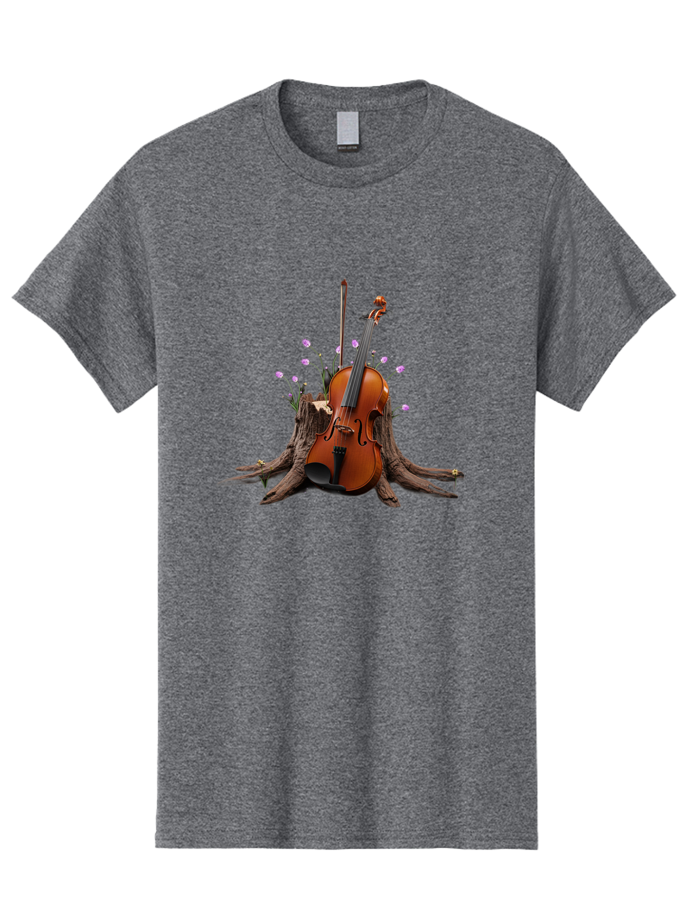 Violin-On-Tree-Stump-3 Men'S Graphic Tee, 100% Cotton, Comfortable Casual Summer Wear, Machine Washable, Vintage Camera, Old Camera, Antique Camera, Black Camera, Classic Photography, Photography Equipment, Nostalgic Device, Film Camera, Baj853