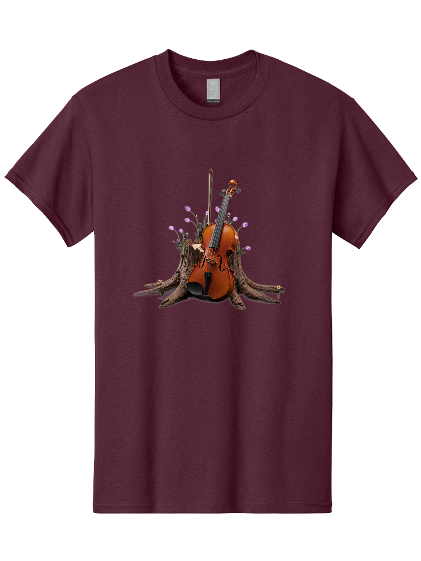 Violin-On-Tree-Stump-3 Men'S Graphic Tee, 100% Cotton, Comfortable Casual Summer Wear, Machine Washable, Vintage Camera, Old Camera, Antique Camera, Black Camera, Classic Photography, Photography Equipment, Nostalgic Device, Film Camera, Baj853