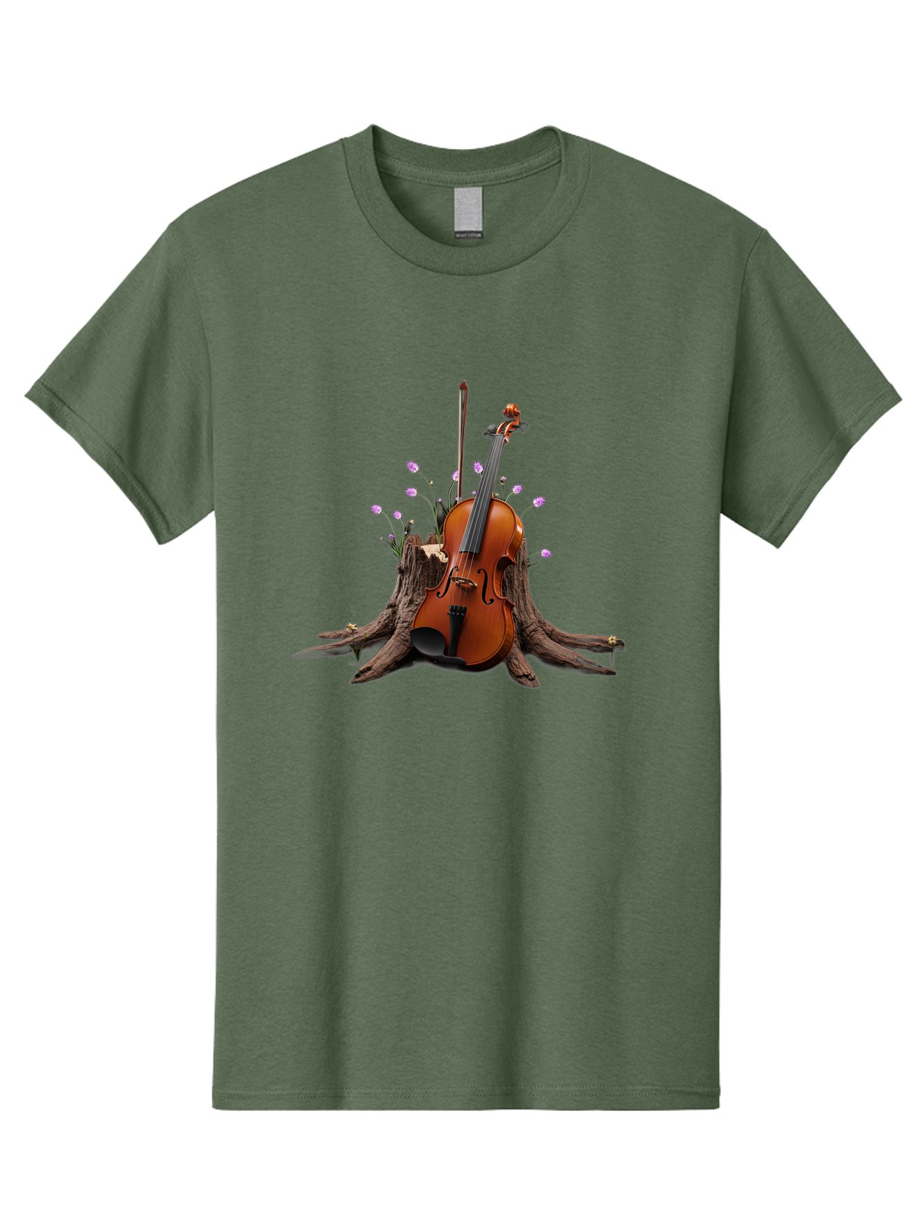 Violin-On-Tree-Stump-3 Men'S Graphic Tee, 100% Cotton, Comfortable Casual Summer Wear, Machine Washable, Vintage Camera, Old Camera, Antique Camera, Black Camera, Classic Photography, Photography Equipment, Nostalgic Device, Film Camera, Baj853
