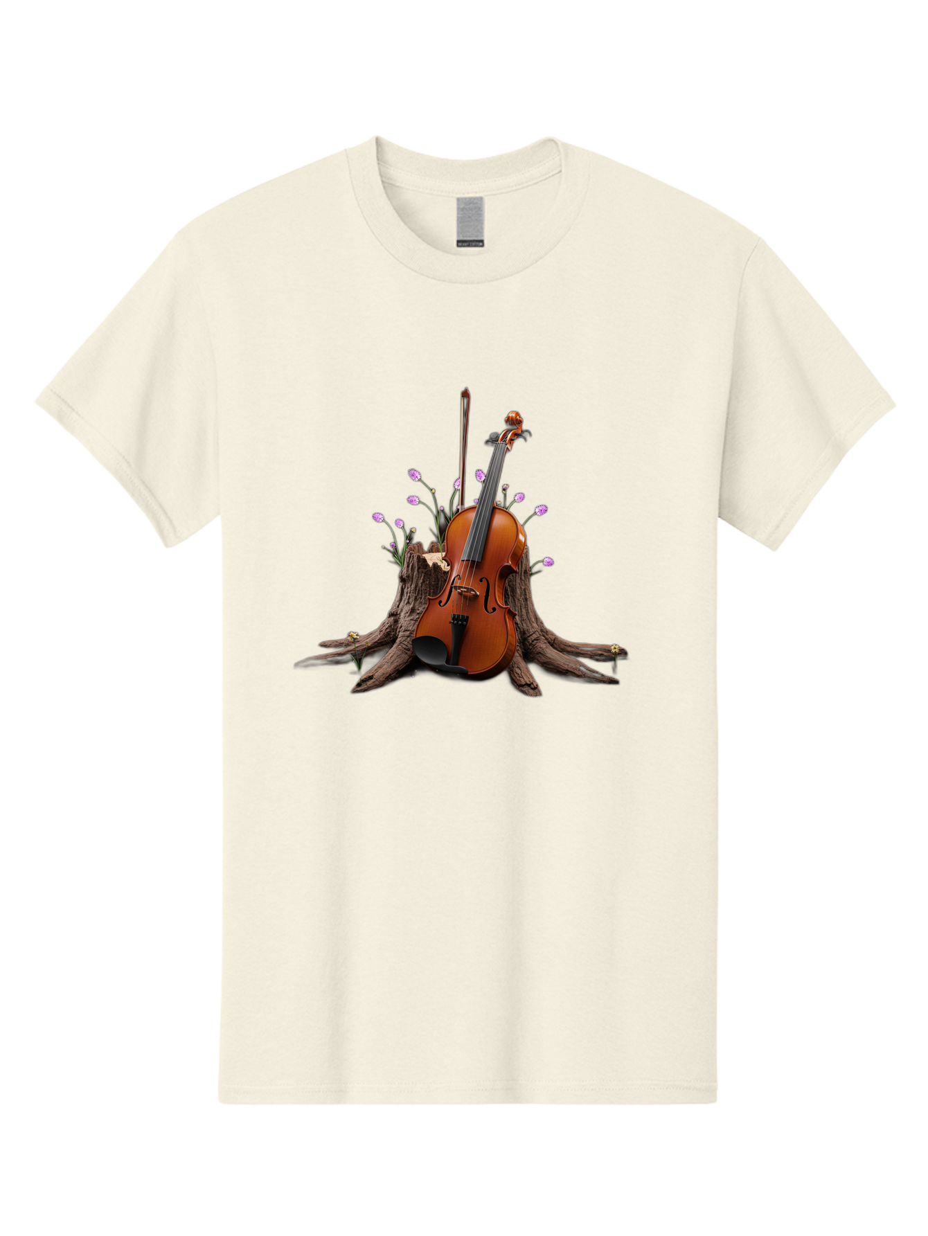 Violin-On-Tree-Stump-3 Men'S Graphic Tee, 100% Cotton, Comfortable Casual Summer Wear, Machine Washable, Vintage Camera, Old Camera, Antique Camera, Black Camera, Classic Photography, Photography Equipment, Nostalgic Device, Film Camera, Baj853