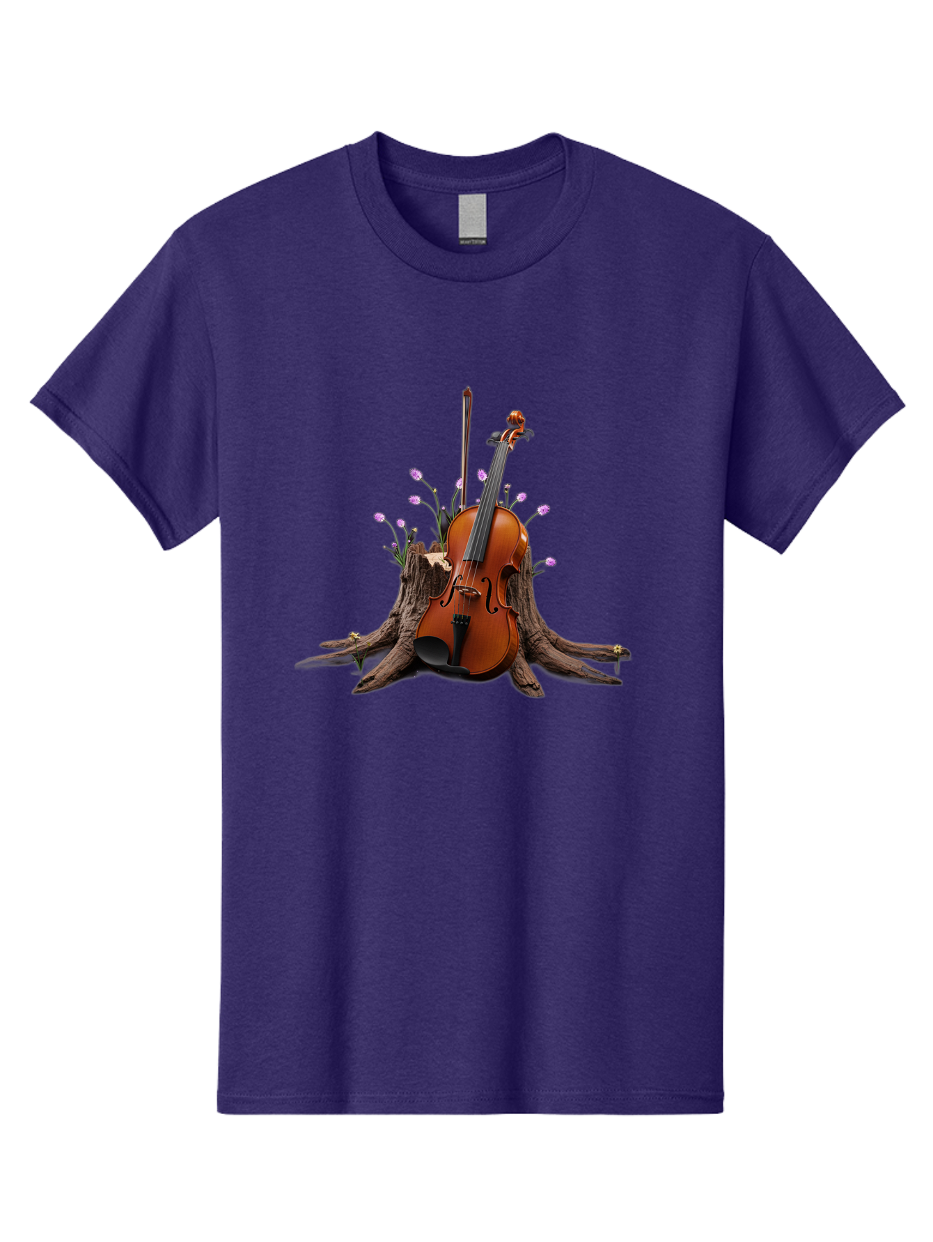 Violin-On-Tree-Stump-3 Men'S Graphic Tee, 100% Cotton, Comfortable Casual Summer Wear, Machine Washable, Vintage Camera, Old Camera, Antique Camera, Black Camera, Classic Photography, Photography Equipment, Nostalgic Device, Film Camera, Baj853