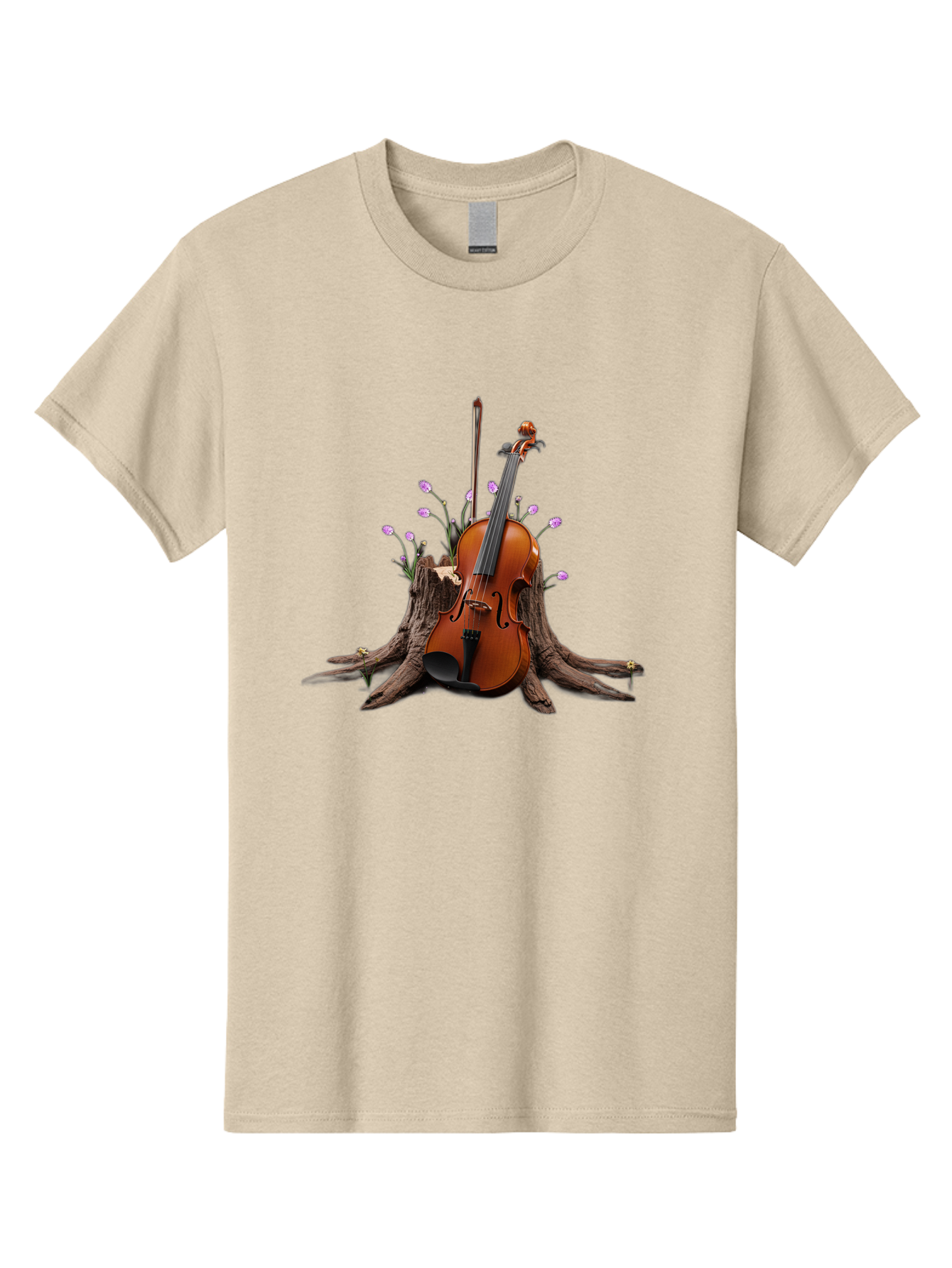 Violin-On-Tree-Stump-3 Men'S Graphic Tee, 100% Cotton, Comfortable Casual Summer Wear, Machine Washable, Vintage Camera, Old Camera, Antique Camera, Black Camera, Classic Photography, Photography Equipment, Nostalgic Device, Film Camera, Baj853