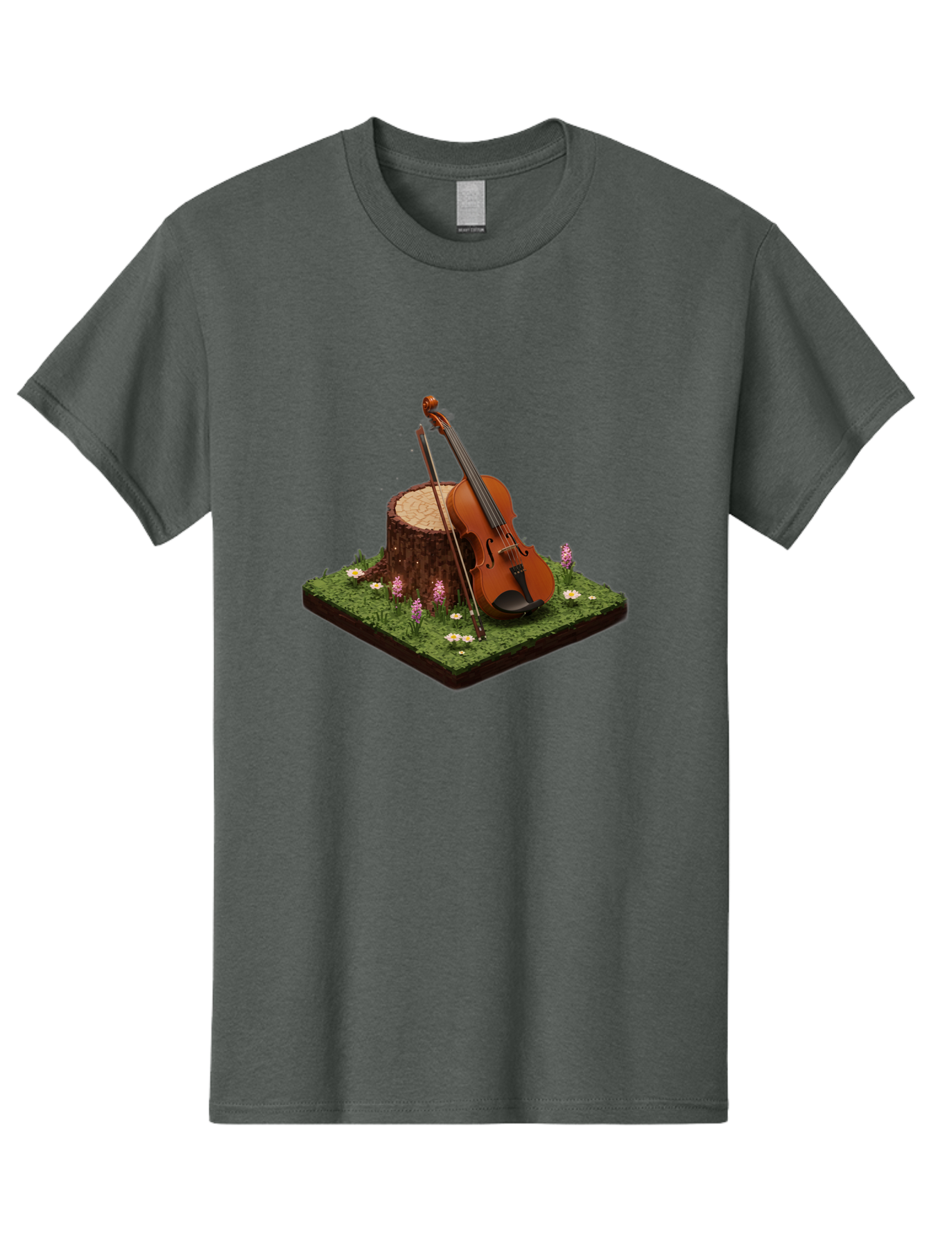 Violin-On-Tree-Stump-4 Men'S Graphic Tee, 100% Cotton, Comfortable Casual Summer Wear, Machine Washable, Vintage Camera, Old Camera, Antique Camera, Black Camera, Classic Photography, Photography Equipment, Nostalgic Device, Film Camera, Baj854