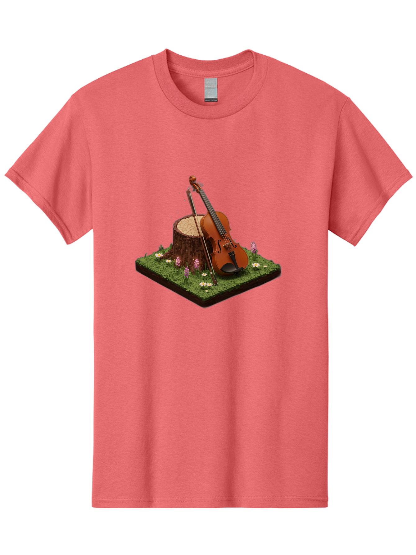 Violin-On-Tree-Stump-4 Men'S Graphic Tee, 100% Cotton, Comfortable Casual Summer Wear, Machine Washable, Vintage Camera, Old Camera, Antique Camera, Black Camera, Classic Photography, Photography Equipment, Nostalgic Device, Film Camera, Baj854