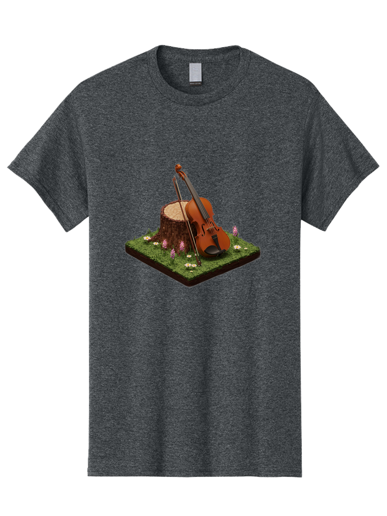 Violin-On-Tree-Stump-4 Men'S Graphic Tee, 100% Cotton, Comfortable Casual Summer Wear, Machine Washable, Vintage Camera, Old Camera, Antique Camera, Black Camera, Classic Photography, Photography Equipment, Nostalgic Device, Film Camera, Baj854
