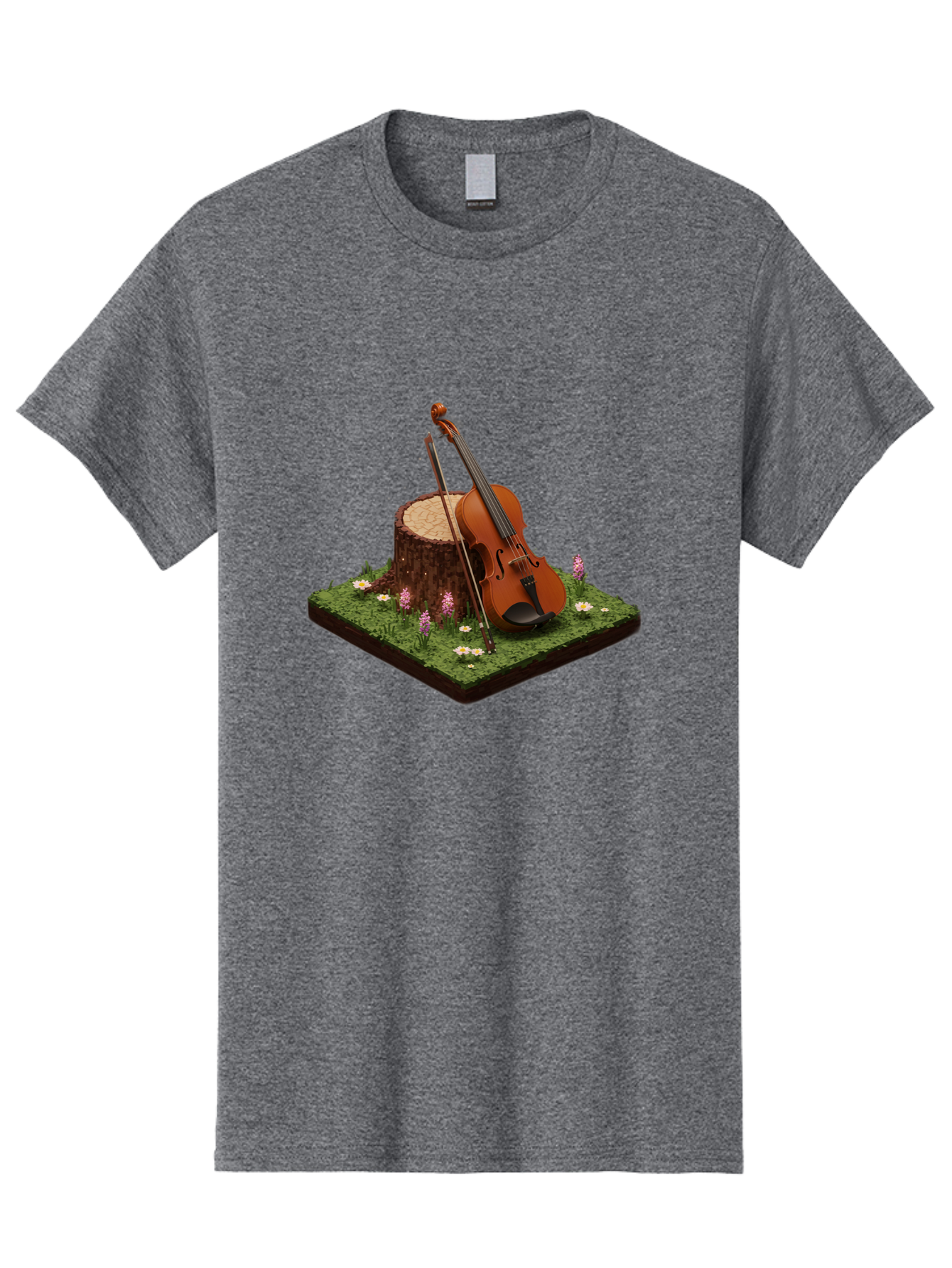 Violin-On-Tree-Stump-4 Men'S Graphic Tee, 100% Cotton, Comfortable Casual Summer Wear, Machine Washable, Vintage Camera, Old Camera, Antique Camera, Black Camera, Classic Photography, Photography Equipment, Nostalgic Device, Film Camera, Baj854