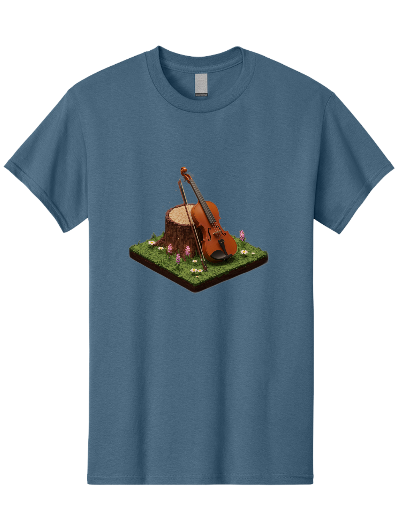 Violin-On-Tree-Stump-4 Men'S Graphic Tee, 100% Cotton, Comfortable Casual Summer Wear, Machine Washable, Vintage Camera, Old Camera, Antique Camera, Black Camera, Classic Photography, Photography Equipment, Nostalgic Device, Film Camera, Baj854