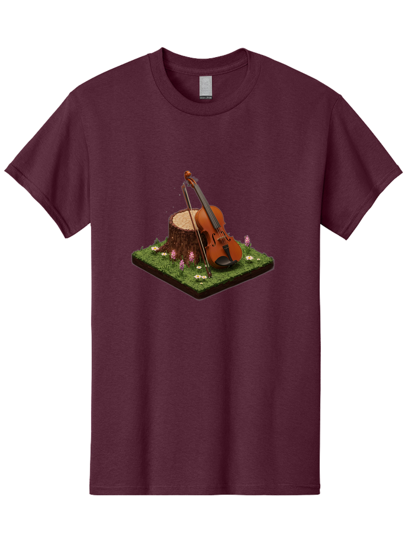 Violin-On-Tree-Stump-4 Men'S Graphic Tee, 100% Cotton, Comfortable Casual Summer Wear, Machine Washable, Vintage Camera, Old Camera, Antique Camera, Black Camera, Classic Photography, Photography Equipment, Nostalgic Device, Film Camera, Baj854