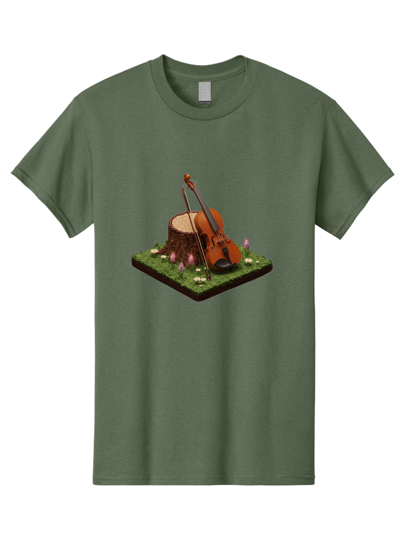 Violin-On-Tree-Stump-4 Men'S Graphic Tee, 100% Cotton, Comfortable Casual Summer Wear, Machine Washable, Vintage Camera, Old Camera, Antique Camera, Black Camera, Classic Photography, Photography Equipment, Nostalgic Device, Film Camera, Baj854