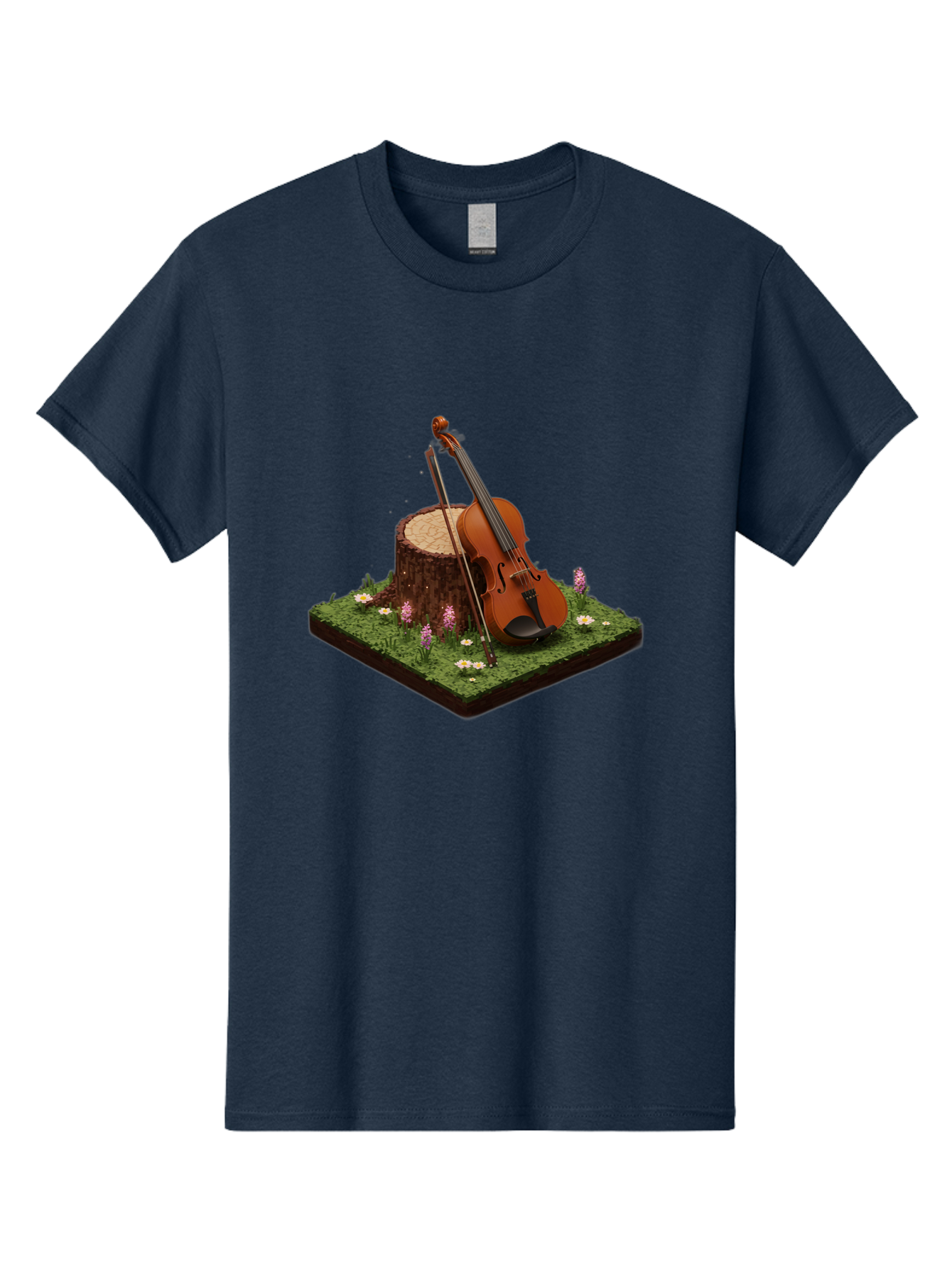 Violin-On-Tree-Stump-4 Men'S Graphic Tee, 100% Cotton, Comfortable Casual Summer Wear, Machine Washable, Vintage Camera, Old Camera, Antique Camera, Black Camera, Classic Photography, Photography Equipment, Nostalgic Device, Film Camera, Baj854