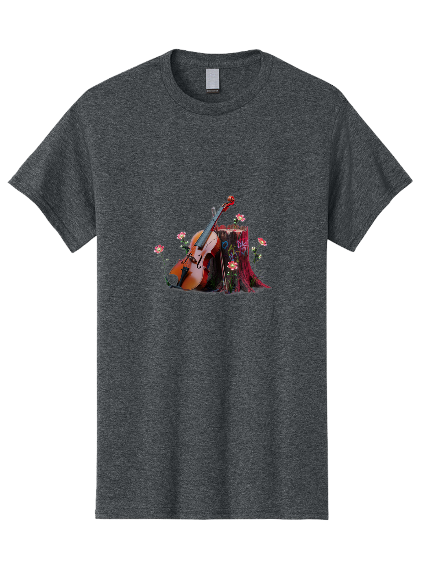 Violin-On-Tree-Stump-5 Men'S Graphic Tee, 100% Cotton, Comfortable Casual Summer Wear, Machine Washable, Vintage Camera, Old Camera, Antique Camera, Black Camera, Classic Photography, Photography Equipment, Nostalgic Device, Film Camera, Baj855
