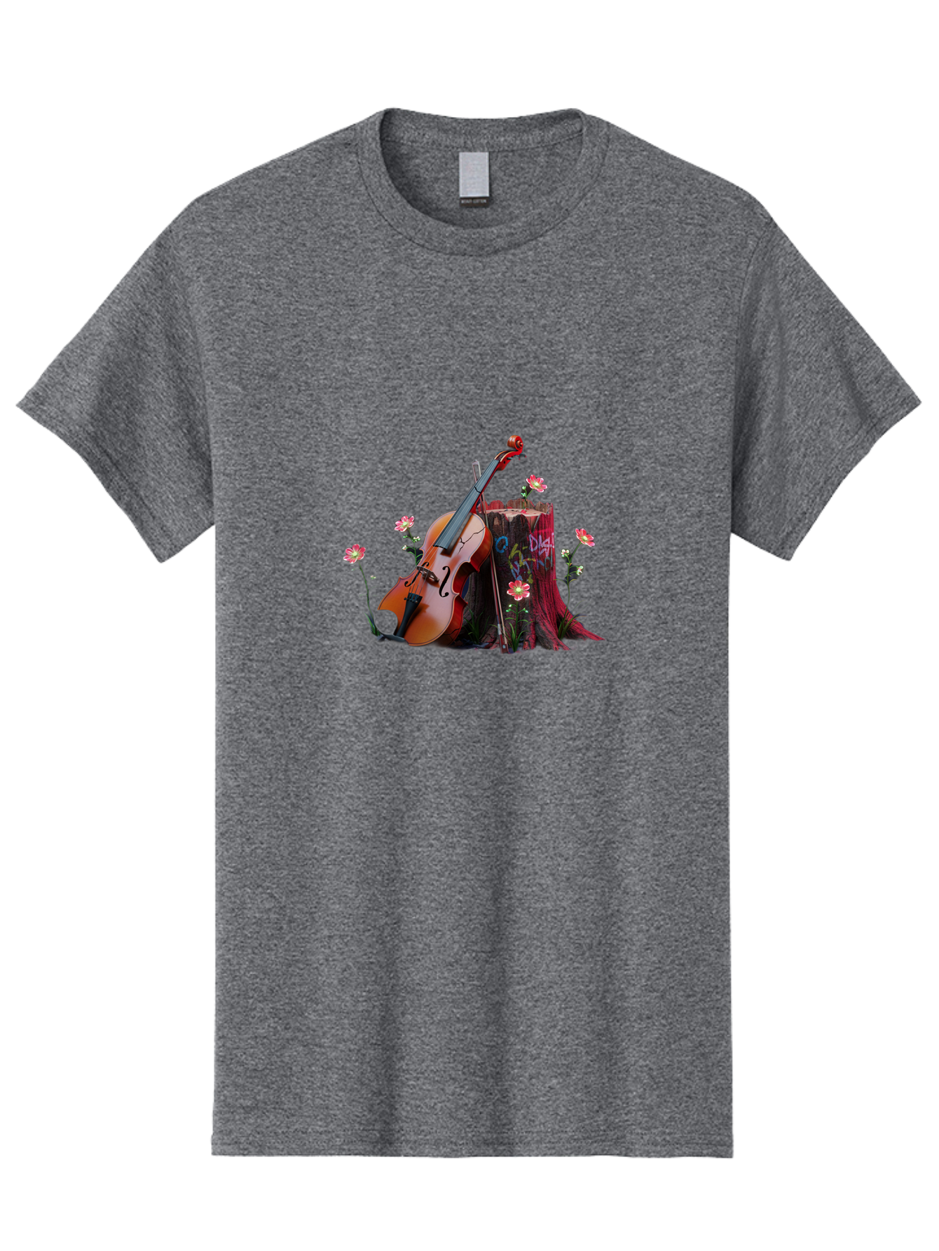 Violin-On-Tree-Stump-5 Men'S Graphic Tee, 100% Cotton, Comfortable Casual Summer Wear, Machine Washable, Vintage Camera, Old Camera, Antique Camera, Black Camera, Classic Photography, Photography Equipment, Nostalgic Device, Film Camera, Baj855