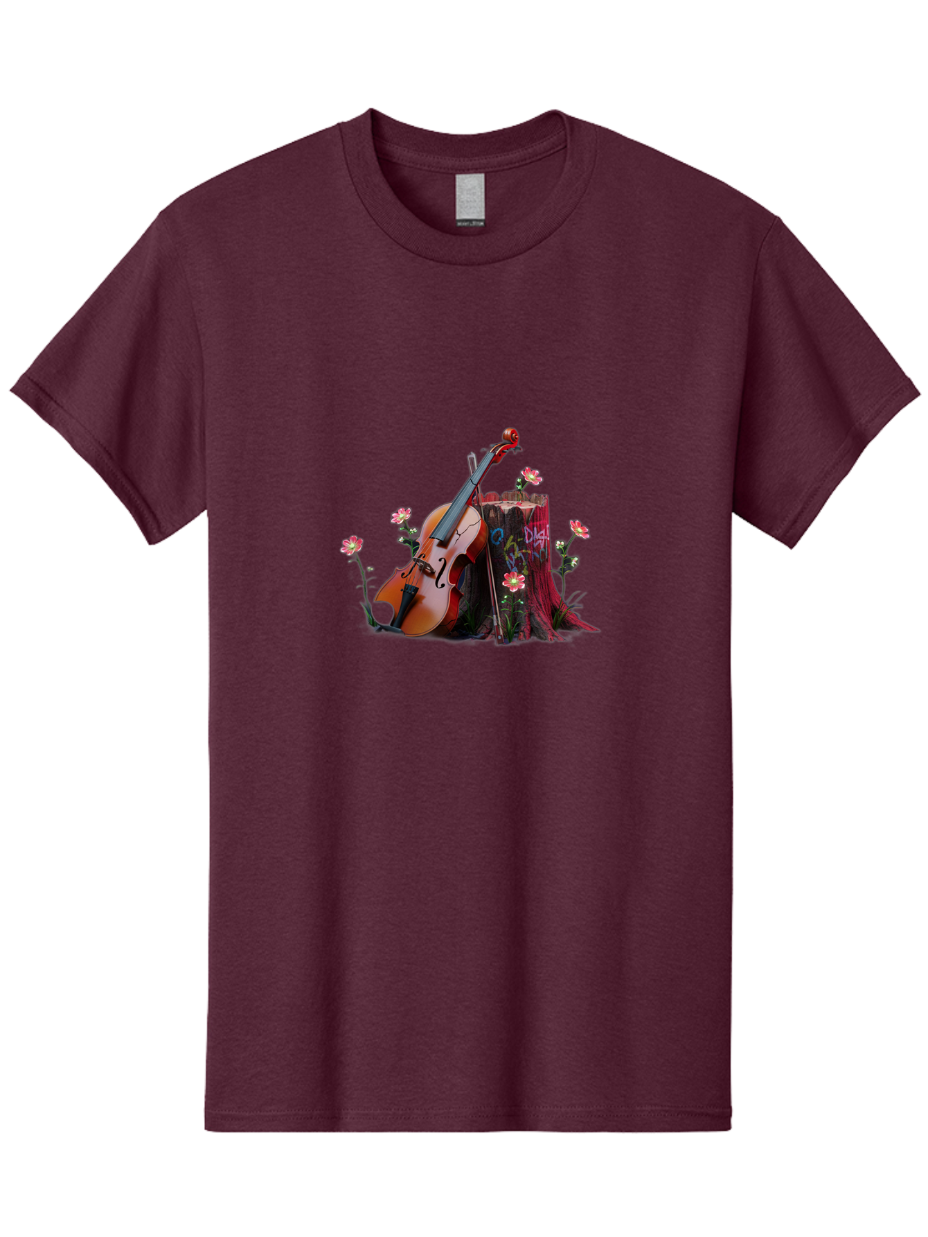 Violin-On-Tree-Stump-5 Men'S Graphic Tee, 100% Cotton, Comfortable Casual Summer Wear, Machine Washable, Vintage Camera, Old Camera, Antique Camera, Black Camera, Classic Photography, Photography Equipment, Nostalgic Device, Film Camera, Baj855