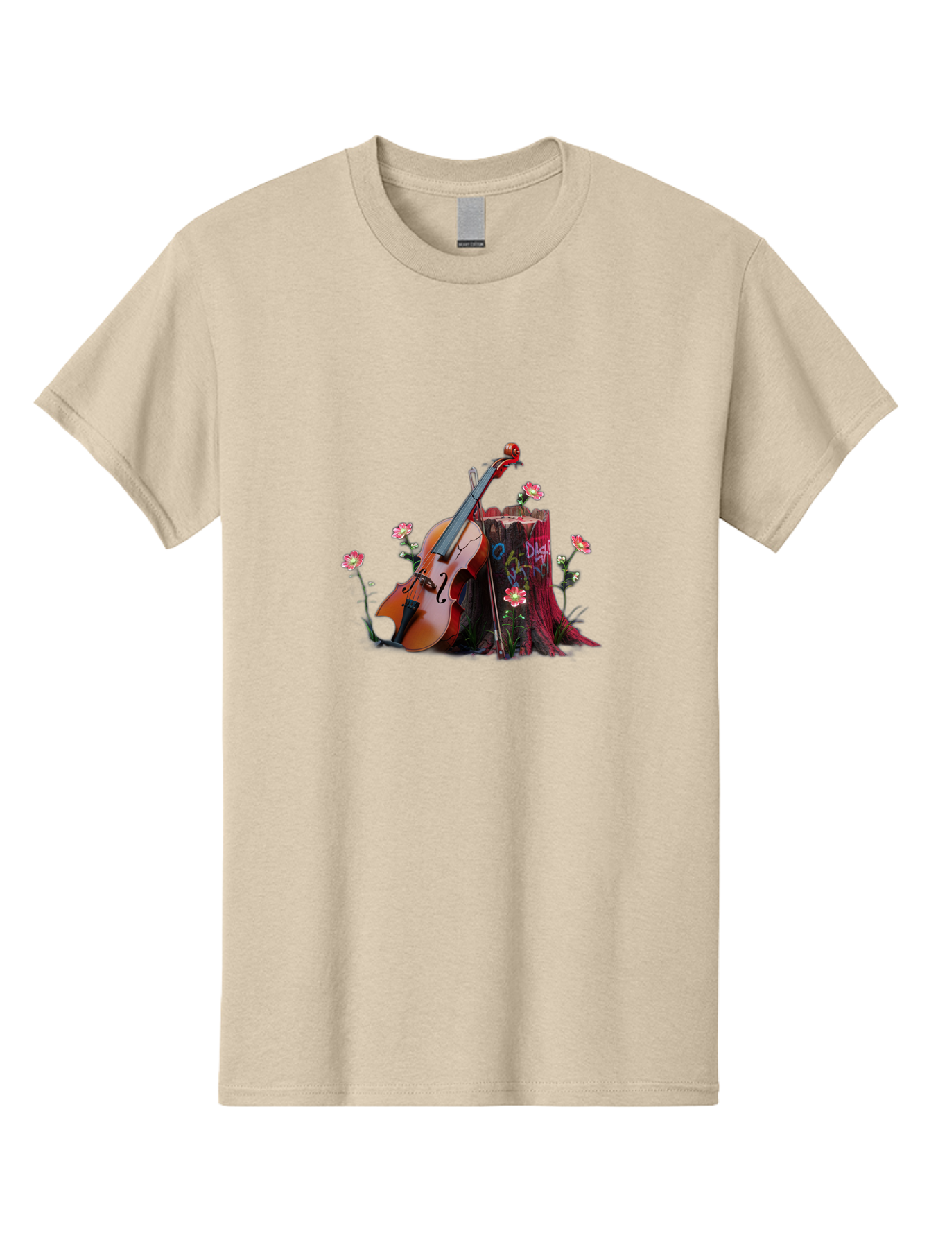 Violin-On-Tree-Stump-5 Men'S Graphic Tee, 100% Cotton, Comfortable Casual Summer Wear, Machine Washable, Vintage Camera, Old Camera, Antique Camera, Black Camera, Classic Photography, Photography Equipment, Nostalgic Device, Film Camera, Baj855