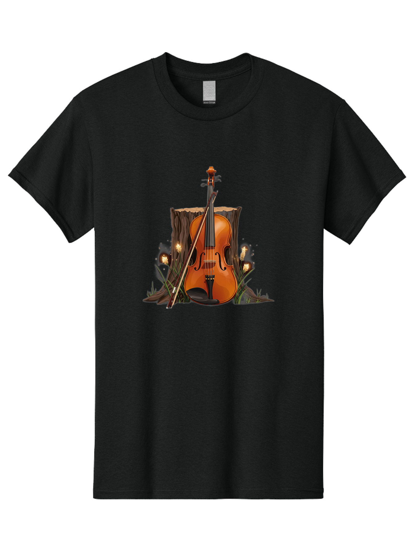 Violin-On-Tree-Stump Men'S Graphic Tee, 100% Cotton, Comfortable Casual Summer Wear, Machine Washable, Vintage Camera, Old Camera, Antique Camera, Black Camera, Classic Photography, Photography Equipment, Nostalgic Device, Film Camera, Baj856