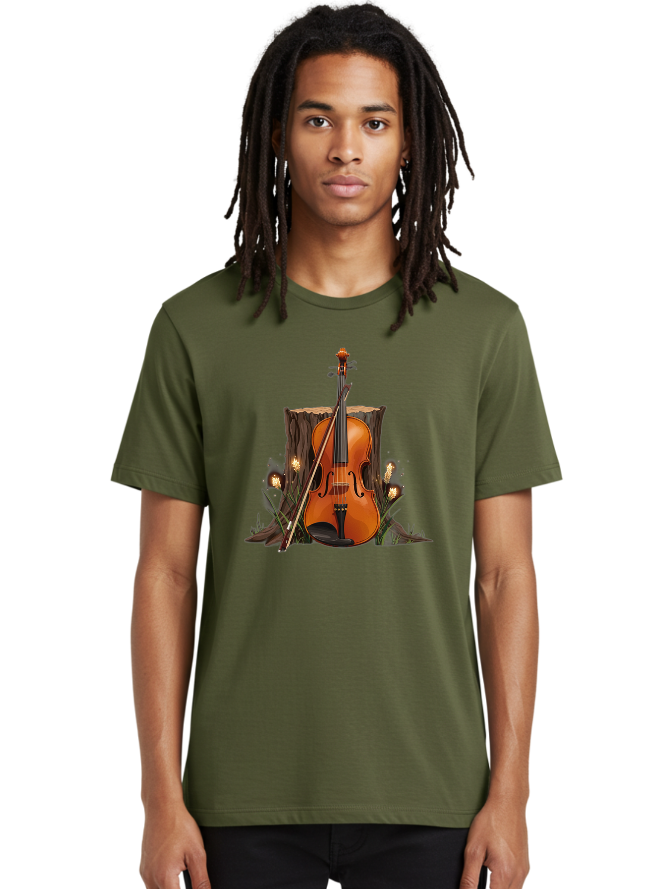 Violin-On-Tree-Stump Men'S Graphic Tee, 100% Cotton, Comfortable Casual Summer Wear, Machine Washable, Vintage Camera, Old Camera, Antique Camera, Black Camera, Classic Photography, Photography Equipment, Nostalgic Device, Film Camera, Baj856