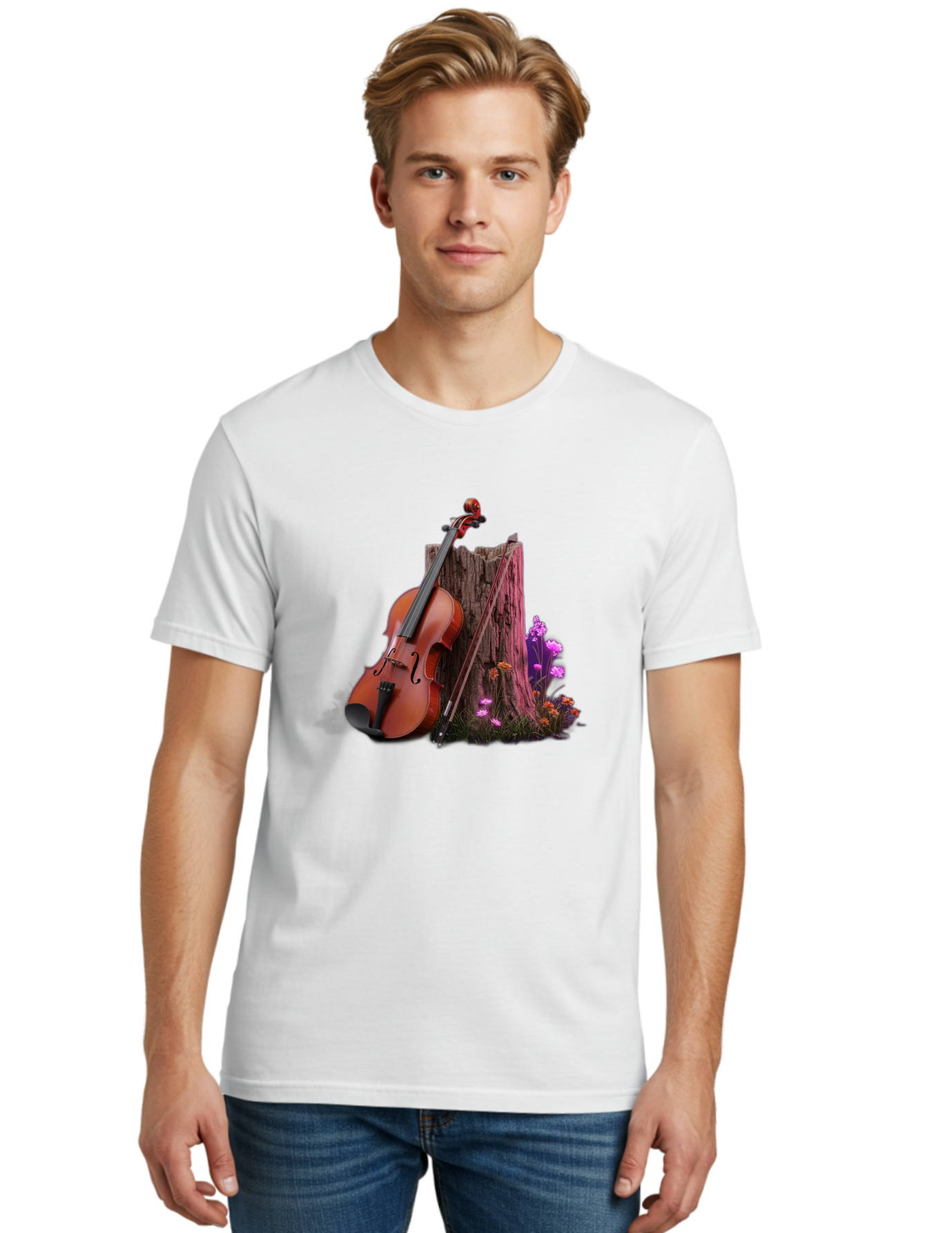 Violin-Tree-Stump Men'S Graphic Tee, 100% Cotton, Comfortable Casual Summer Wear, Machine Washable, Vintage Camera, Old Camera, Antique Camera, Black Camera, Classic Photography, Photography Equipment, Nostalgic Device, Film Camera, Camera Art Baj857