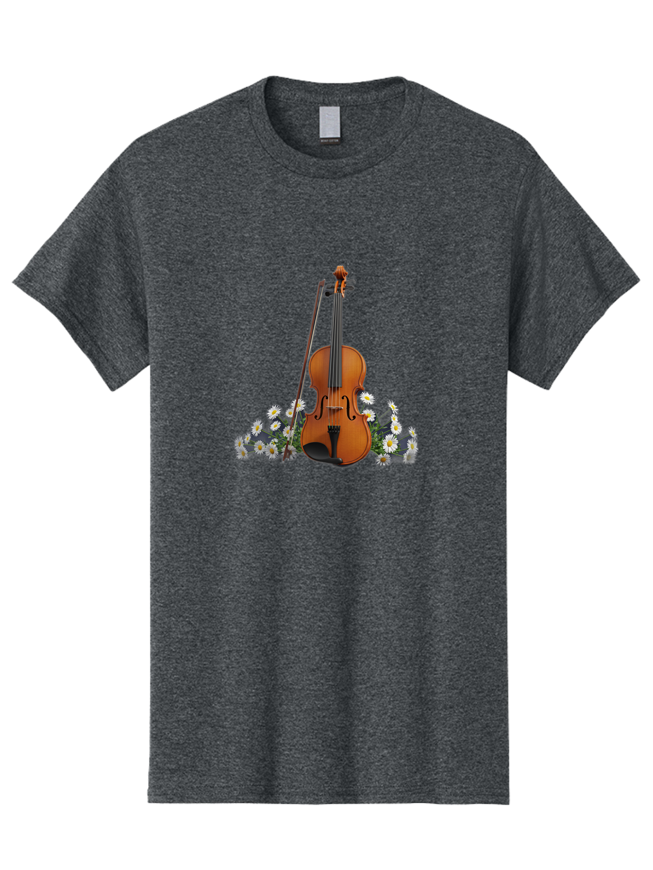 Violin-With-Daisies-2 Men'S Graphic Tee, 100% Cotton, Comfortable Casual Summer Wear, Machine Washable, Vintage Camera, Old Camera, Antique Camera, Black Camera, Classic Photography, Photography Equipment, Nostalgic Device, Film Camera, Baj859
