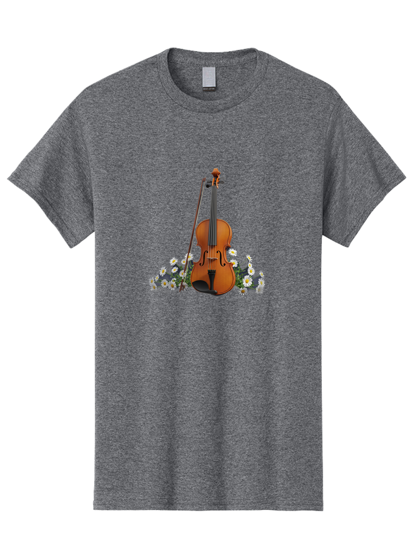 Violin-With-Daisies-2 Men'S Graphic Tee, 100% Cotton, Comfortable Casual Summer Wear, Machine Washable, Vintage Camera, Old Camera, Antique Camera, Black Camera, Classic Photography, Photography Equipment, Nostalgic Device, Film Camera, Baj859